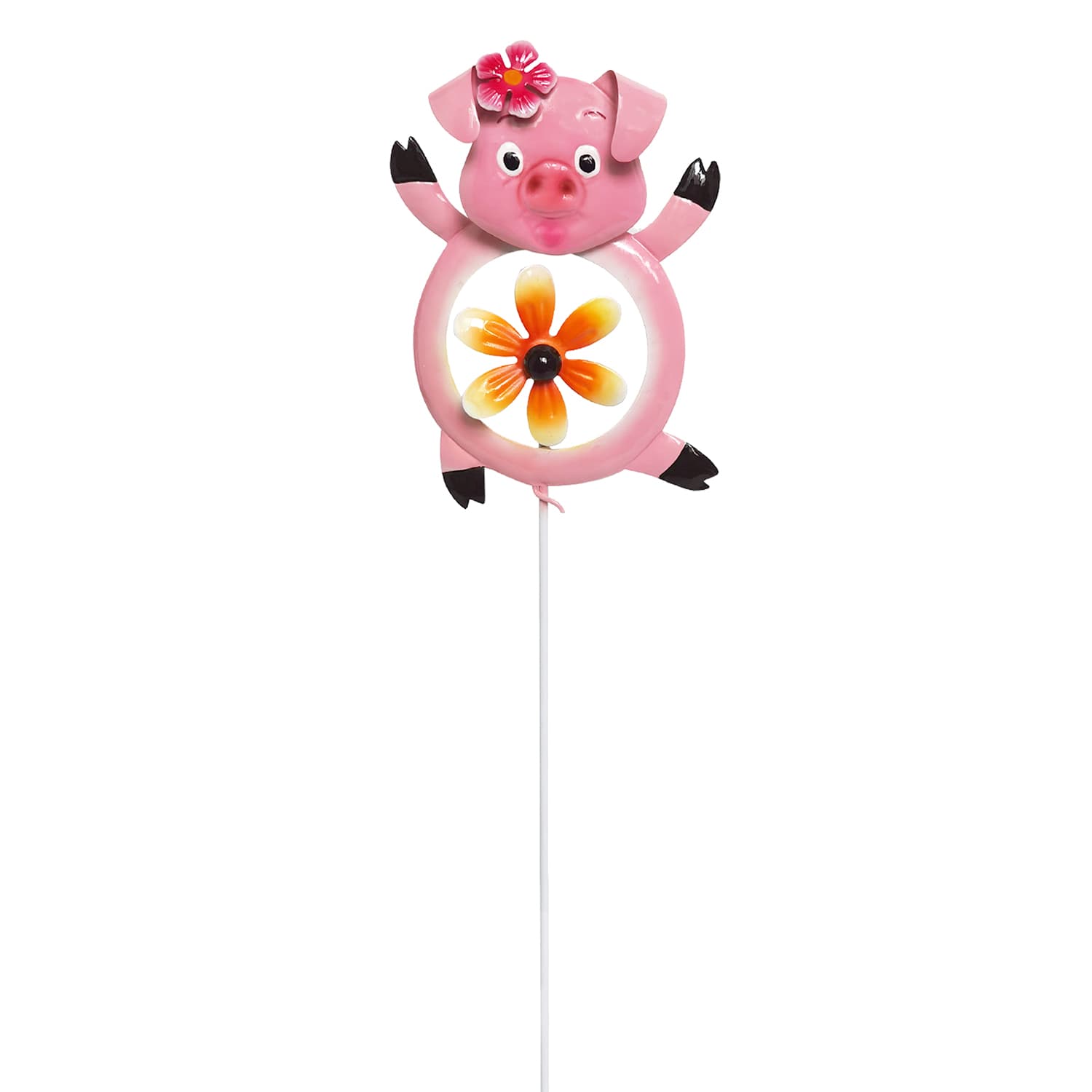 Pig with Windmill Yard Pick, 21"