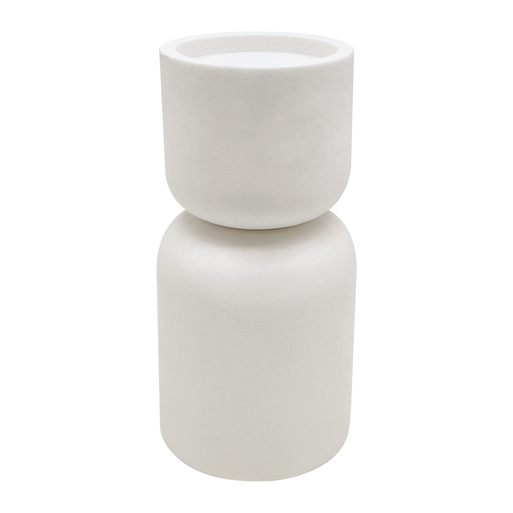 Crosby St. White Stone Pillar Candle Holder, 8.5"