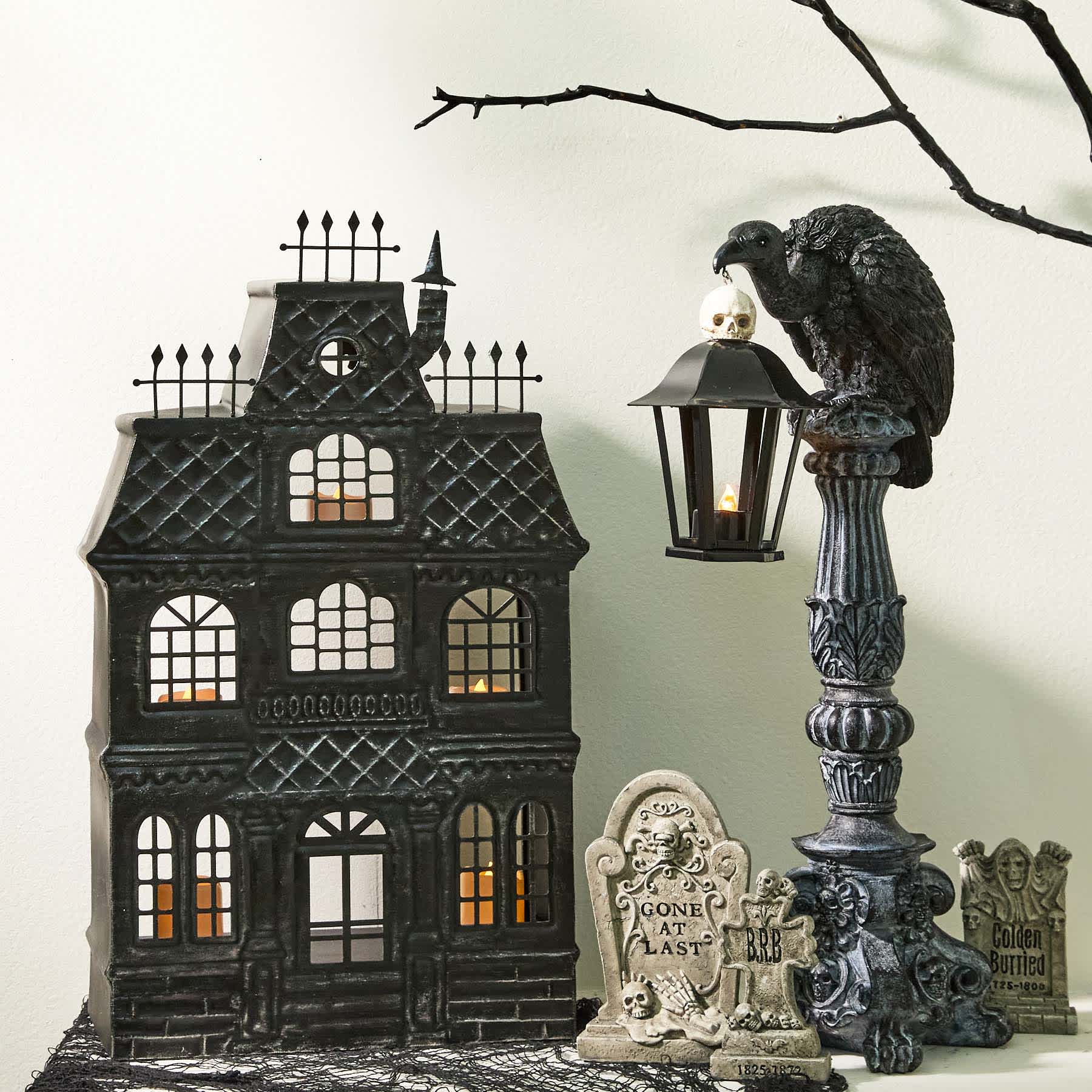 Midnight Shadows LED Vulture on Stand