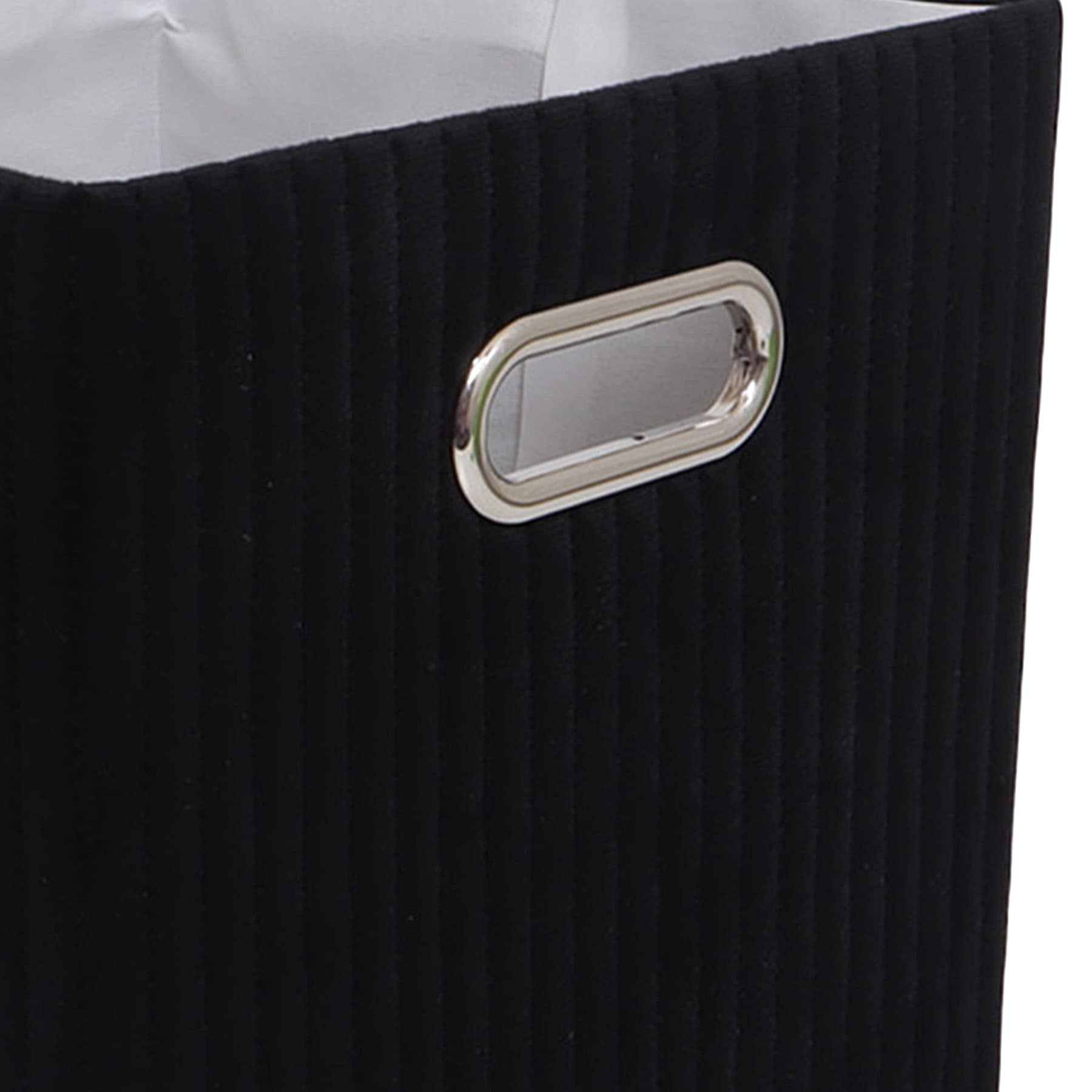 Black Velvet Foldable Storage Basket