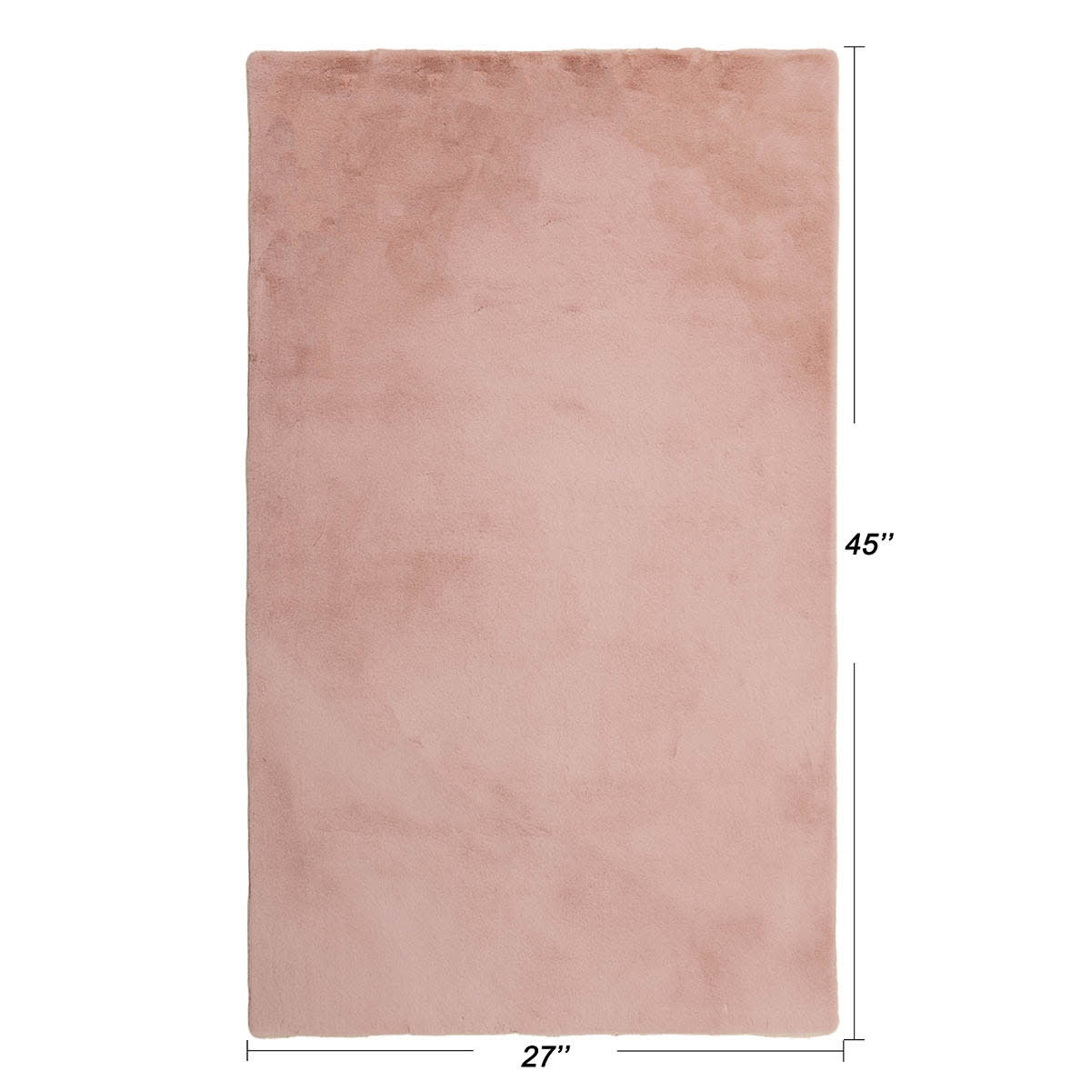 Blush Faux Rabbit Fur Accent Rug, 27x45