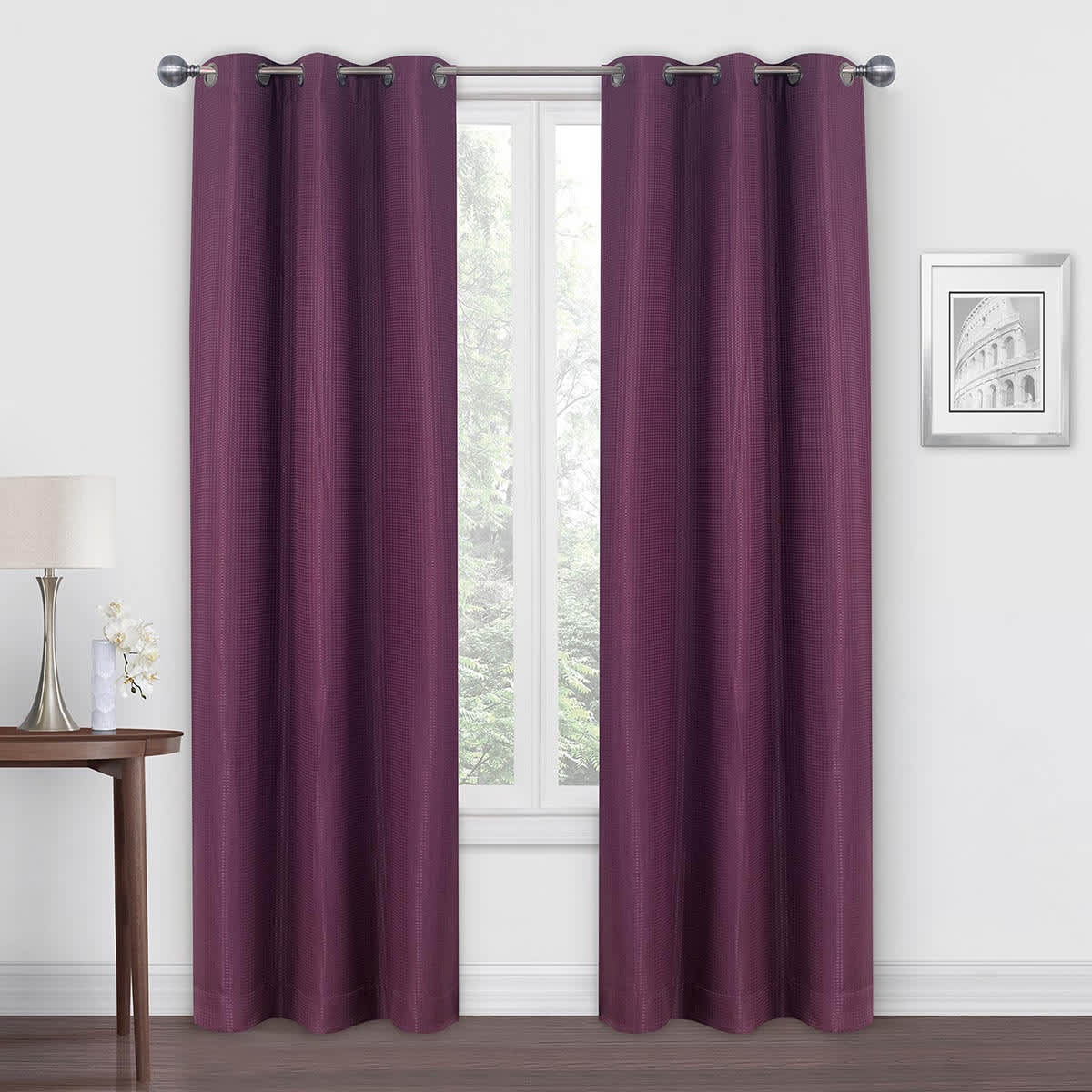 Morrison Purple Blackout Grommet Curtain Panel, 84"