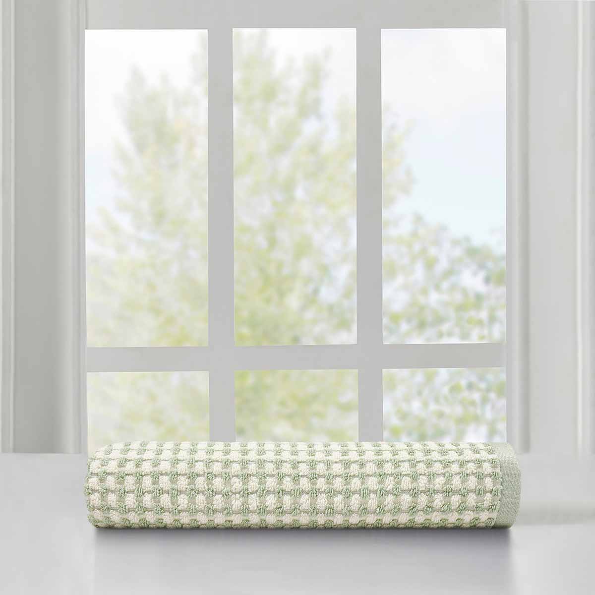 Honeybloom Plush Performance Sage Popcorn Cotton Bath Towel, 30x54
