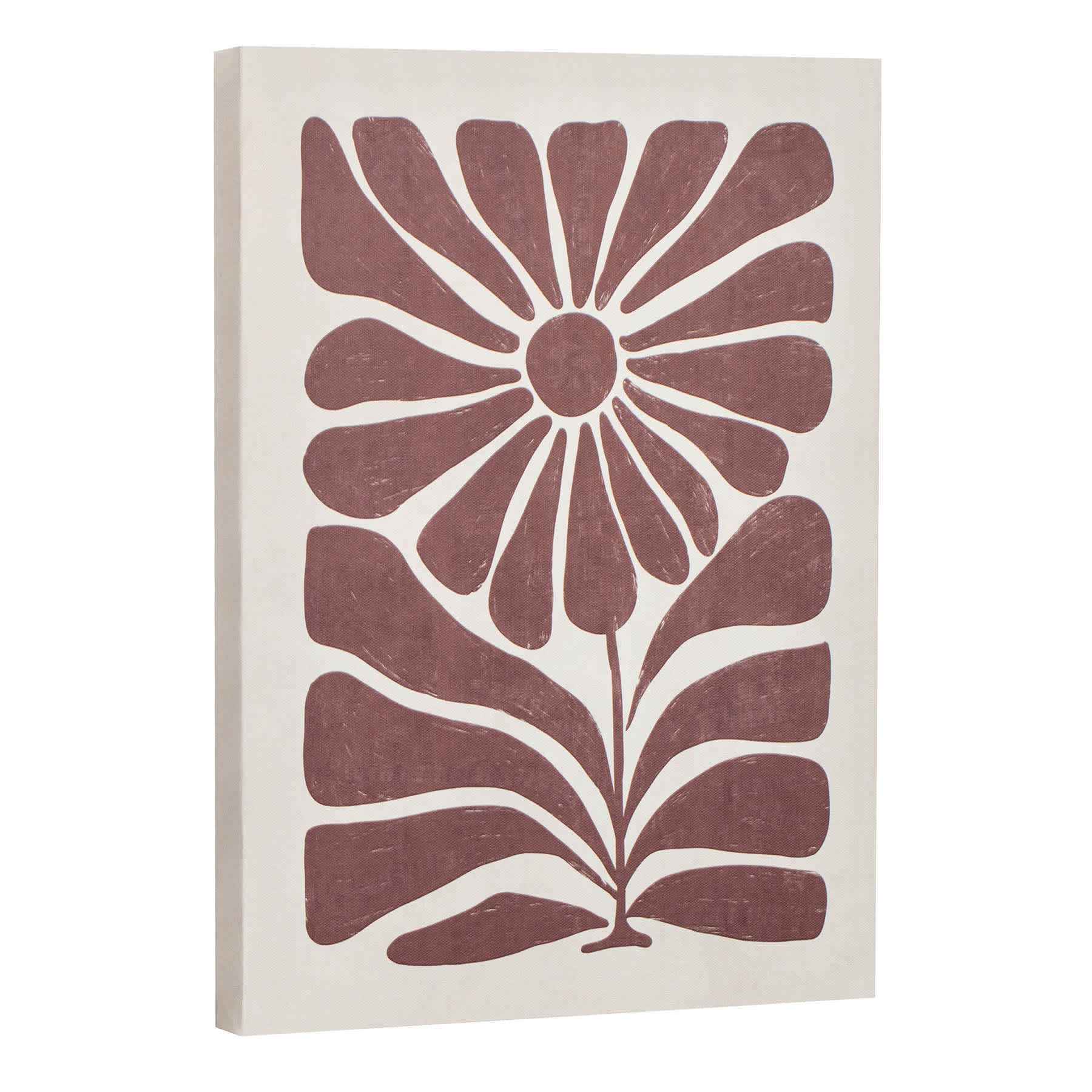 Burgundy Boho Floral Canvas Wall Art, 12x16