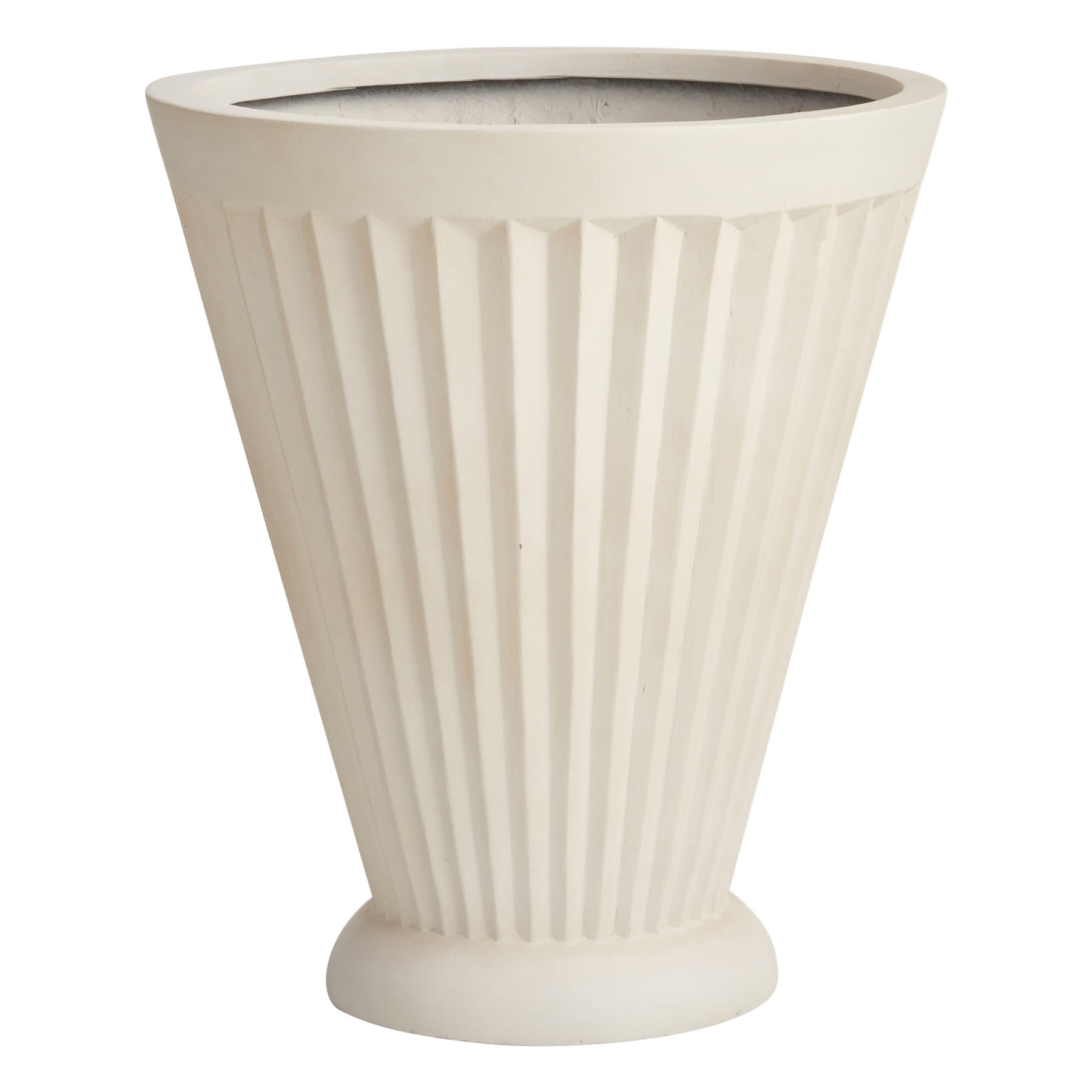 Providence White Fluted Florence Outdoor Planter, Medium