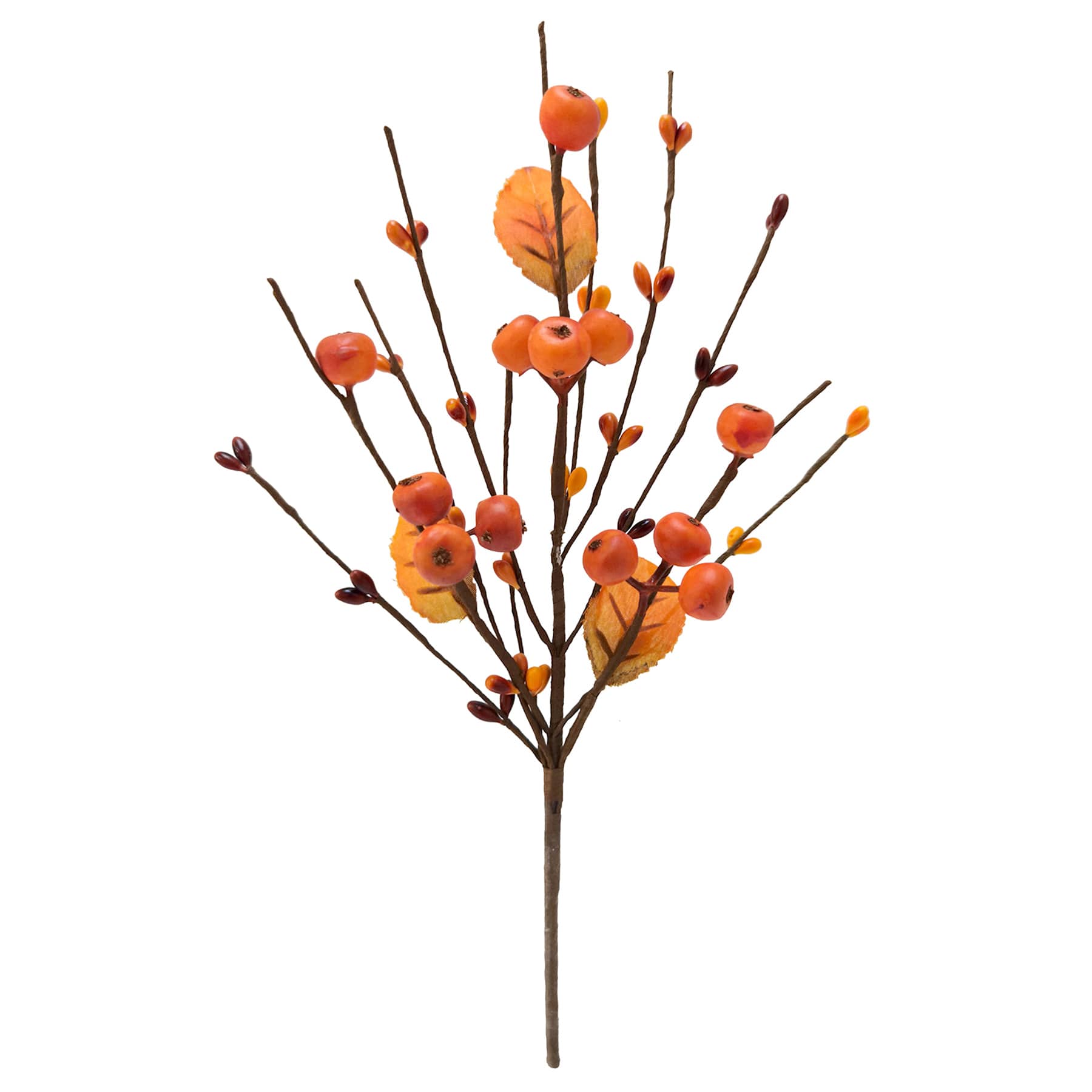 Orange Pip Berries Floral Pick, 11"