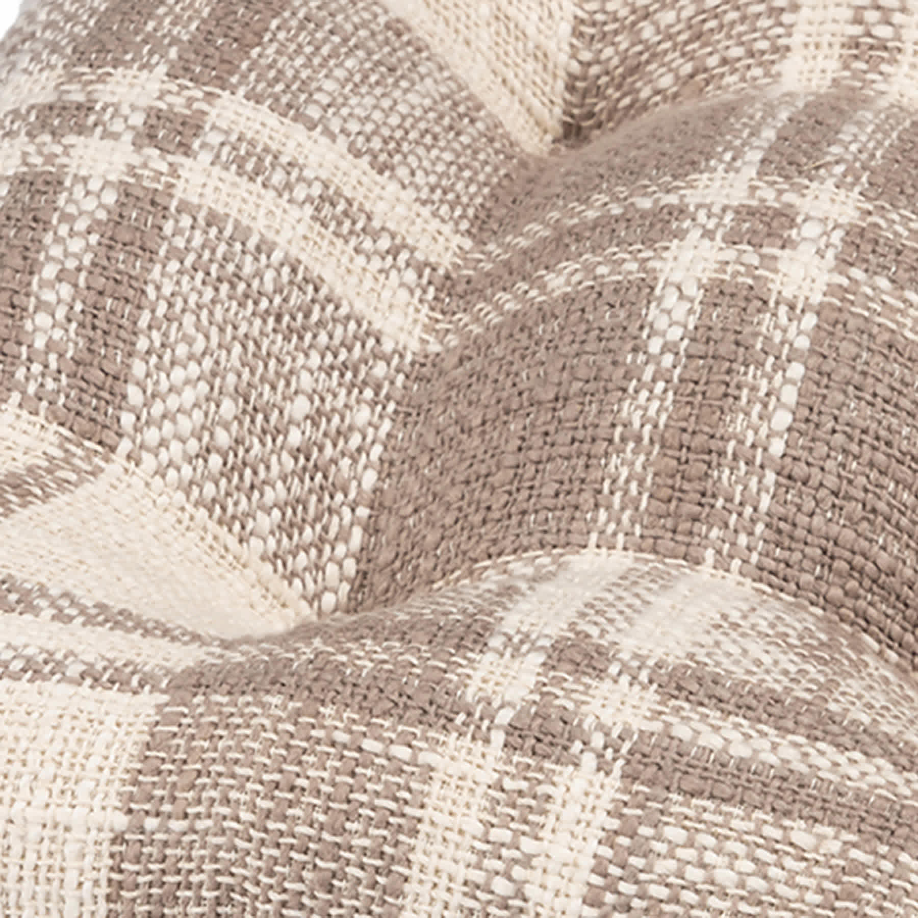 Farmhouse Natural Plaid Dining Chair Cushion