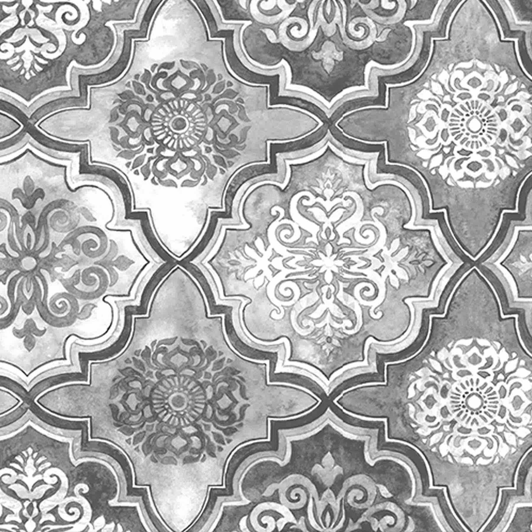 Cook N' Comfort Grey Medallion Kitchen Runner, 20x55