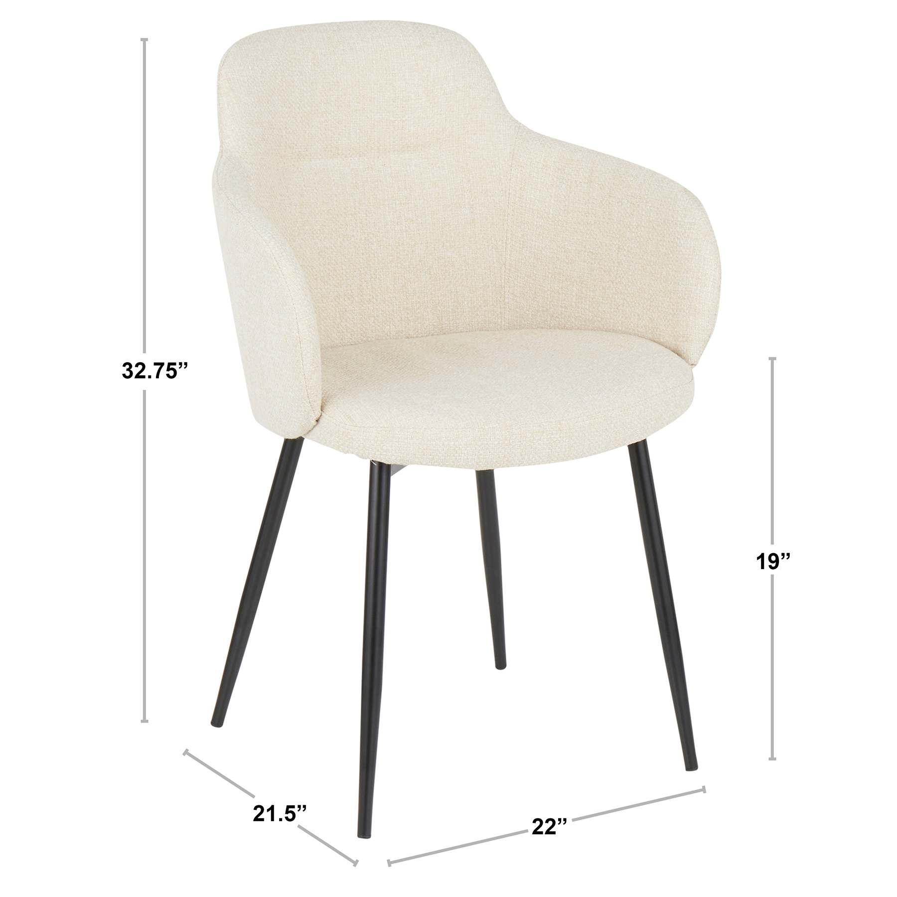 Crosby St. Bryce Dining Chair, Cream