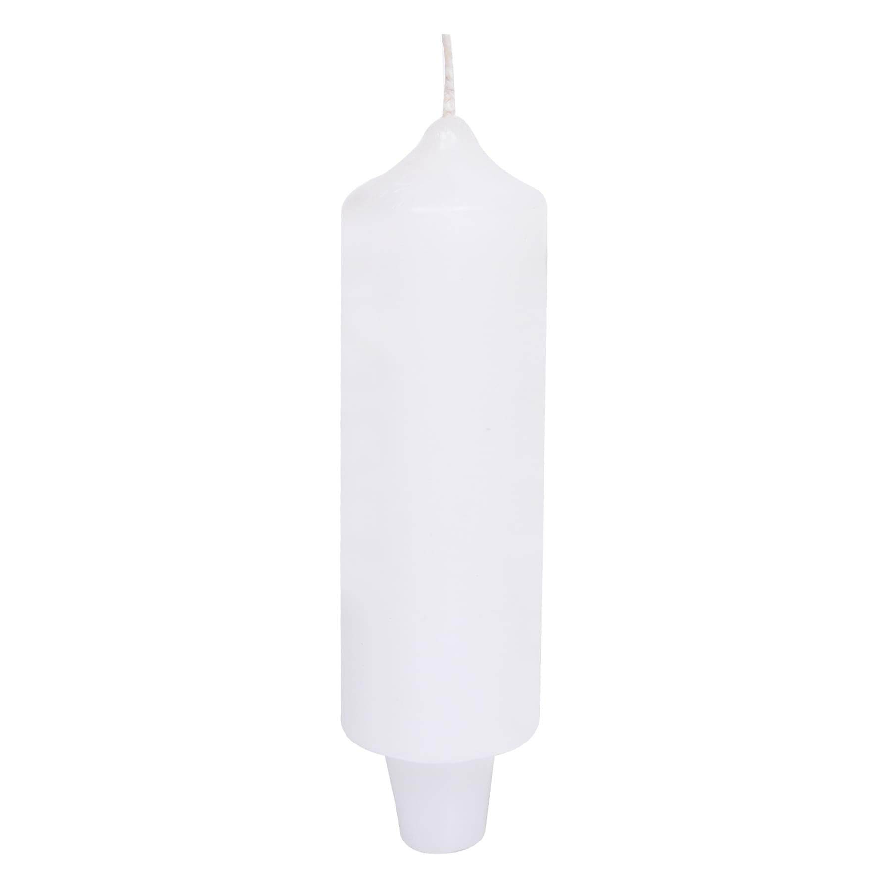 White Unscented Overdip Carriage Candle, 5.5"