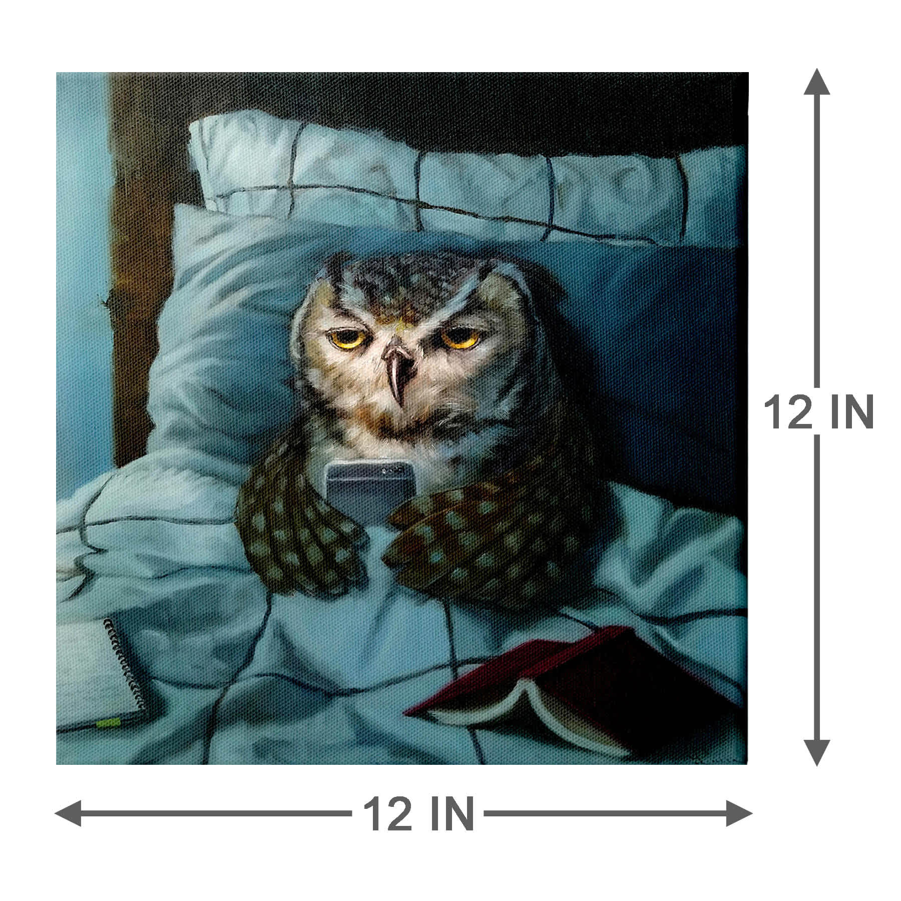 Night Owl Canvas Wall Art, 12"