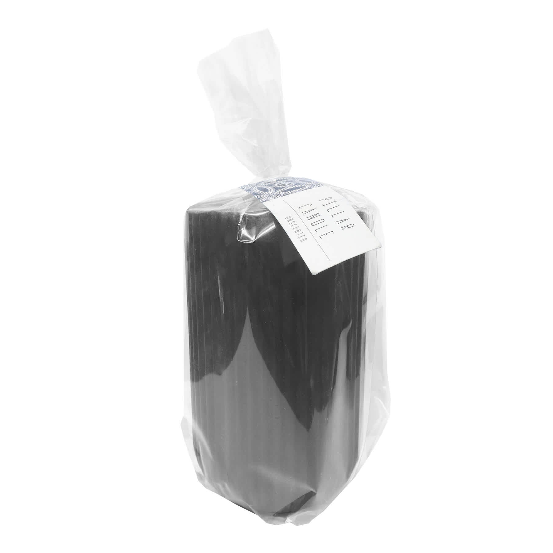 Tracey Boyd Black Unscented Ribbed Modern Candle, 3.5x6