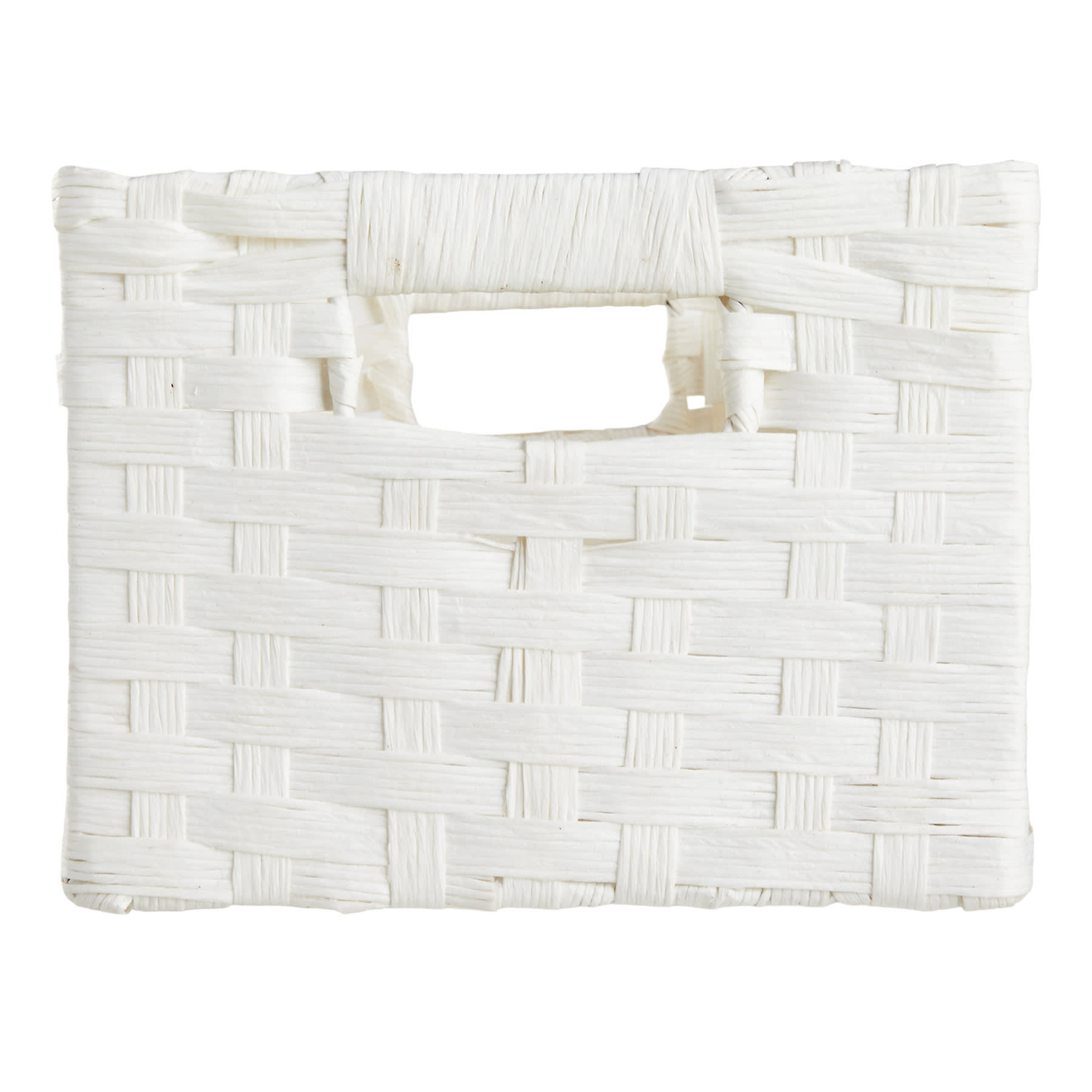 White Paper Rope Rectangle Storage Basket, Medium