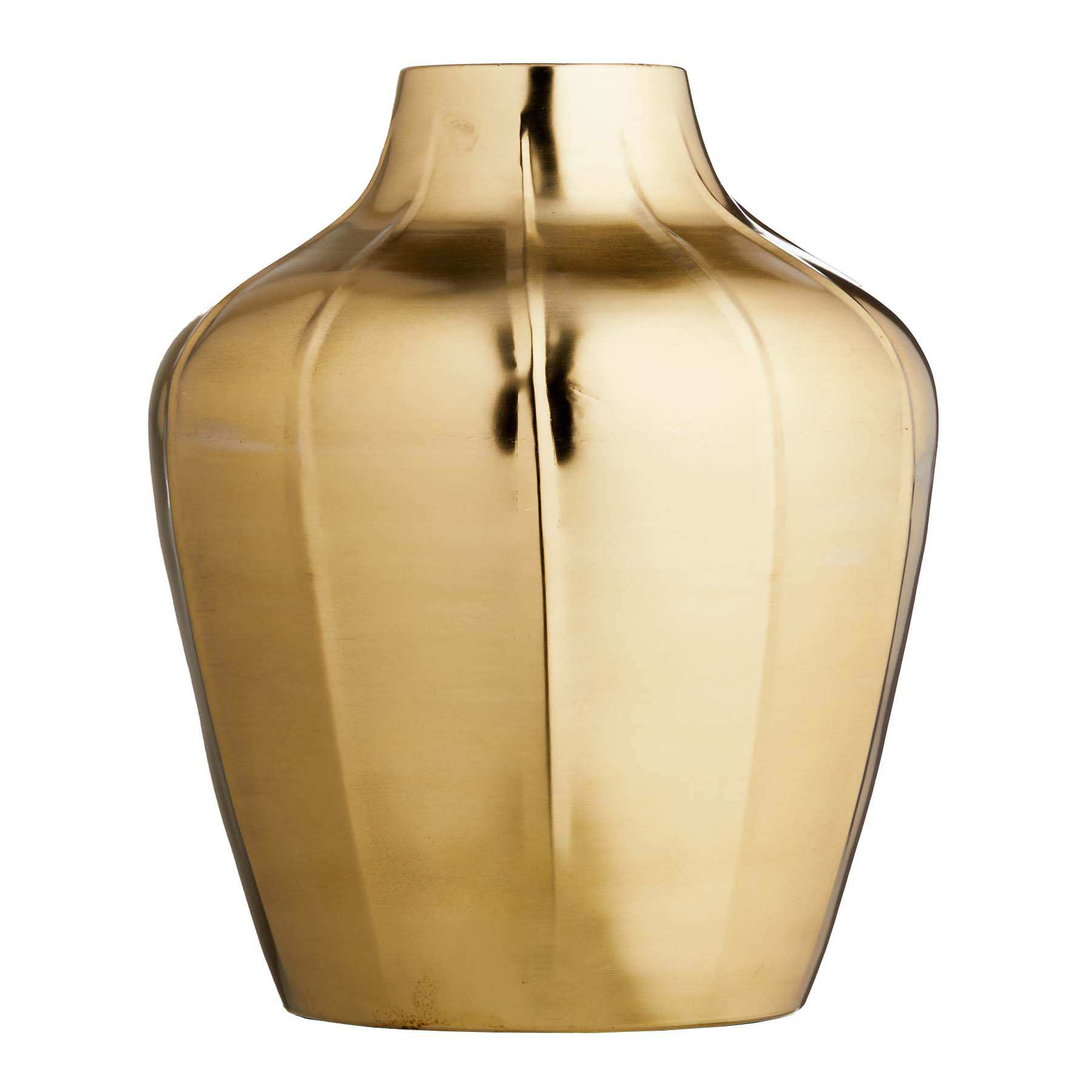 Providence Gold Metal Vase, 12"
