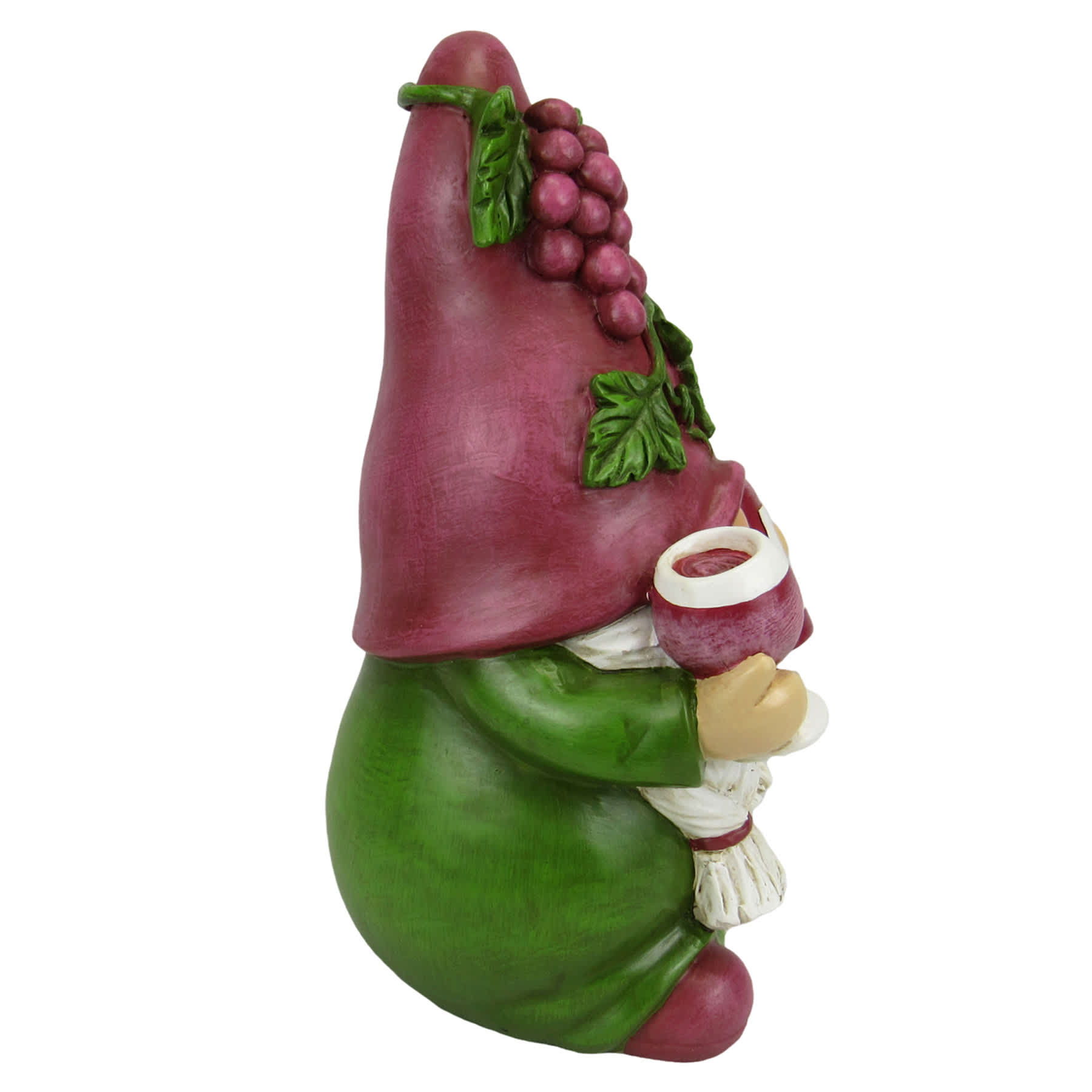 Wine Gnome Outdoor Garden Statue, 10"