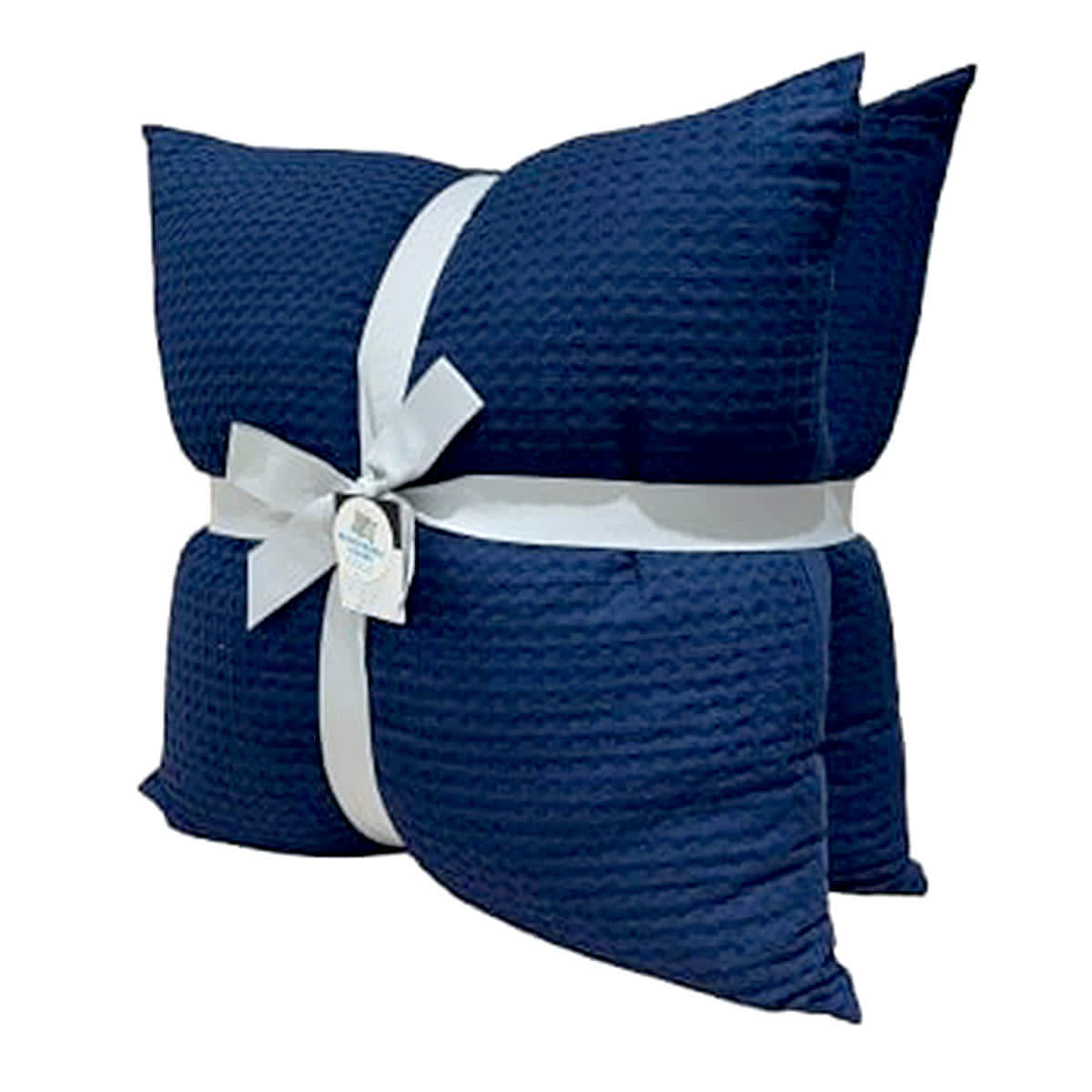 Crosby St. 2-Pack Navy Blue Waffle Pillows, 24"