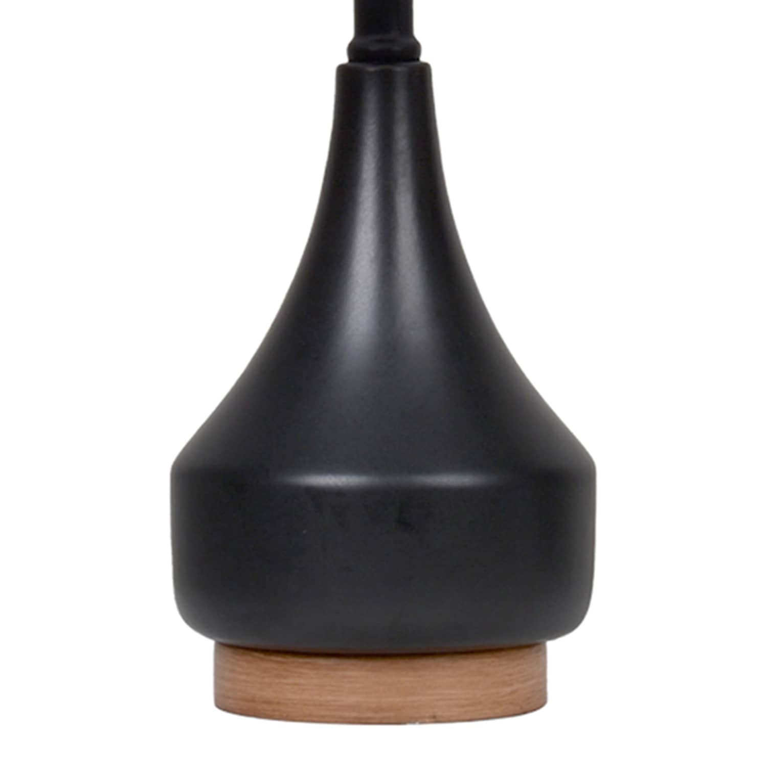 Crosby St. Black Ceramic & Wood Finish Small Lamp with Shade, 19"