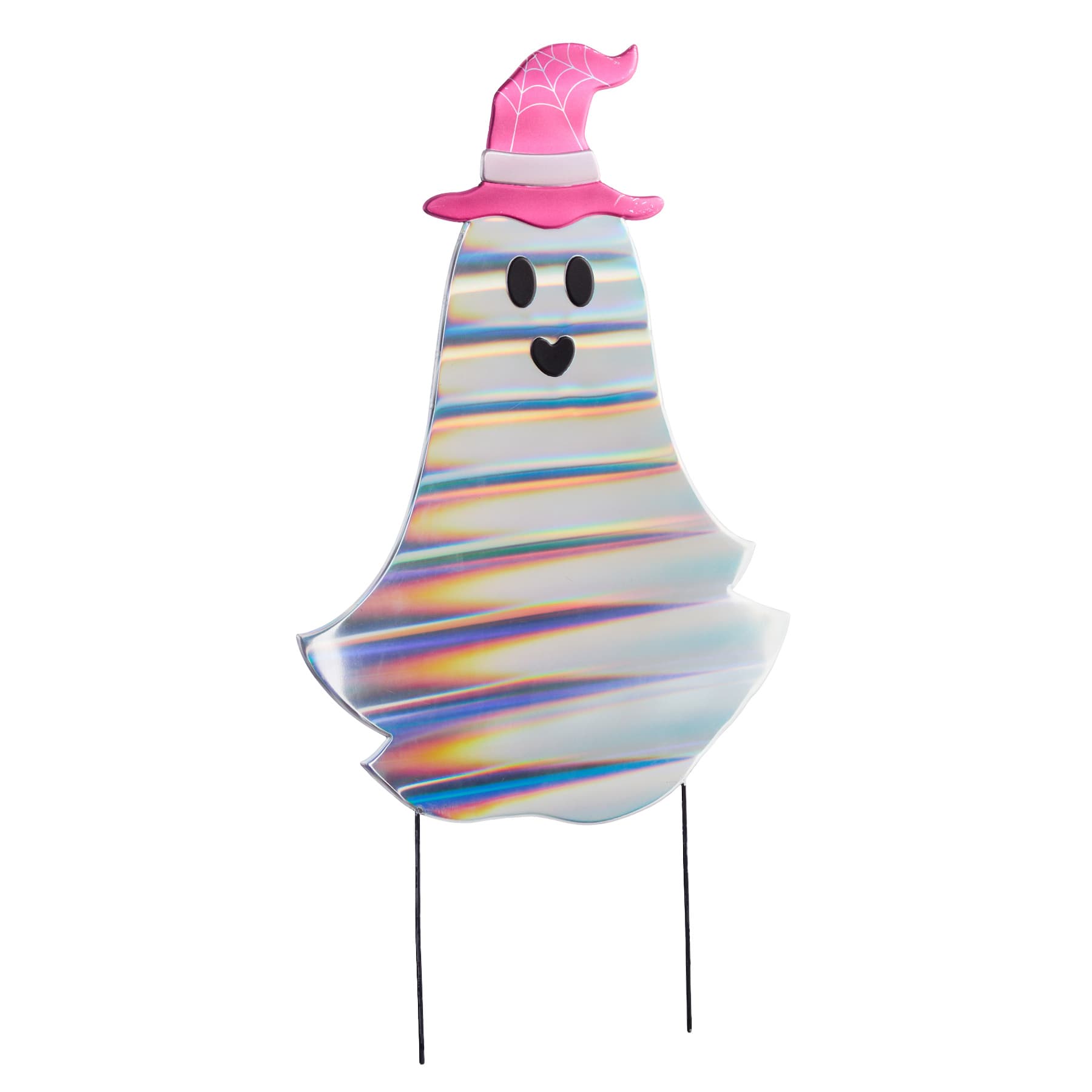 Hey Boo! Iridescent Ghost Yardstake, 27"