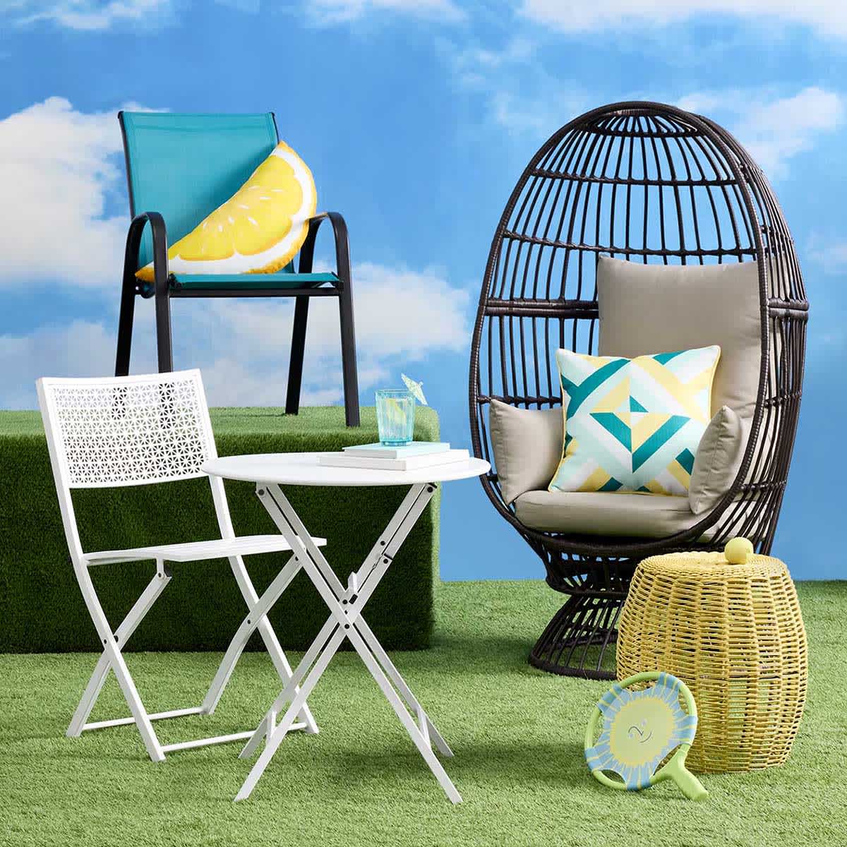 Stackable Sling Patio Chair, Teal