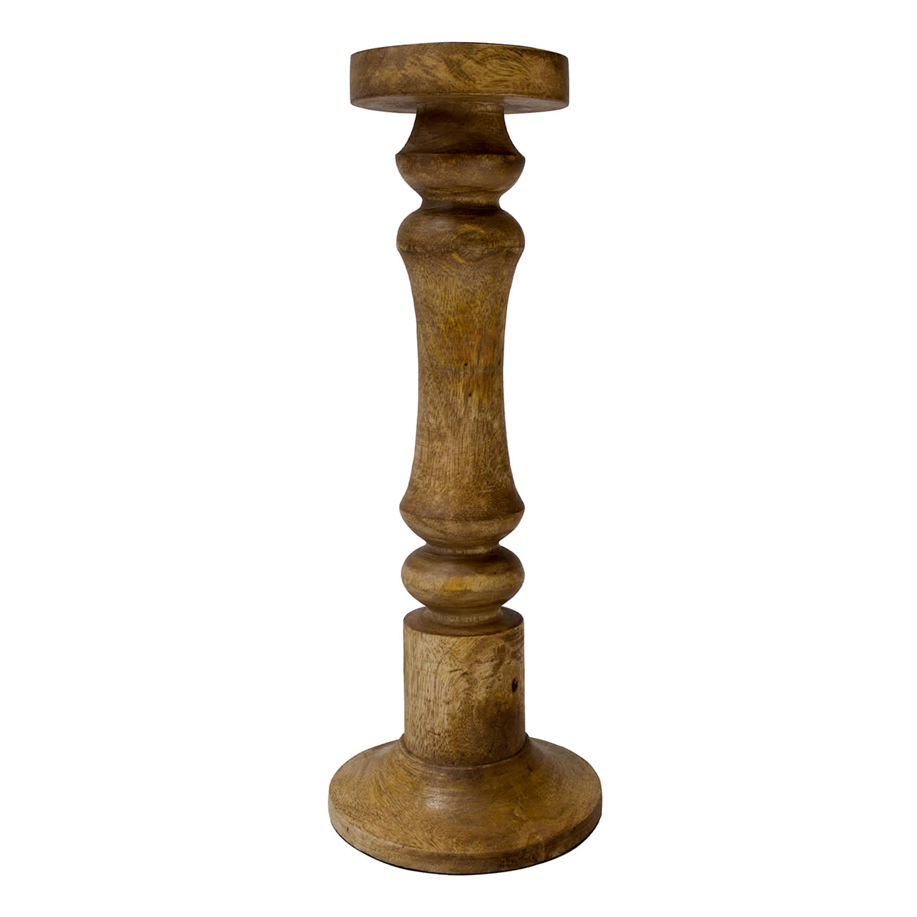 Honeybloom Mango Wood Candle Holder, 15"