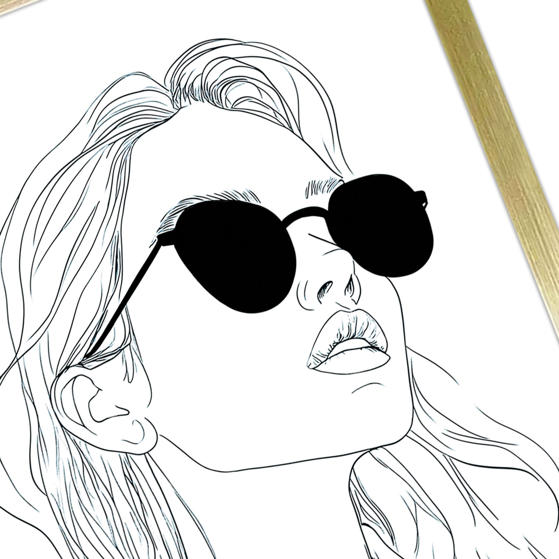 Framed Coffee Lover Line Drawing Wall Art, 17x13