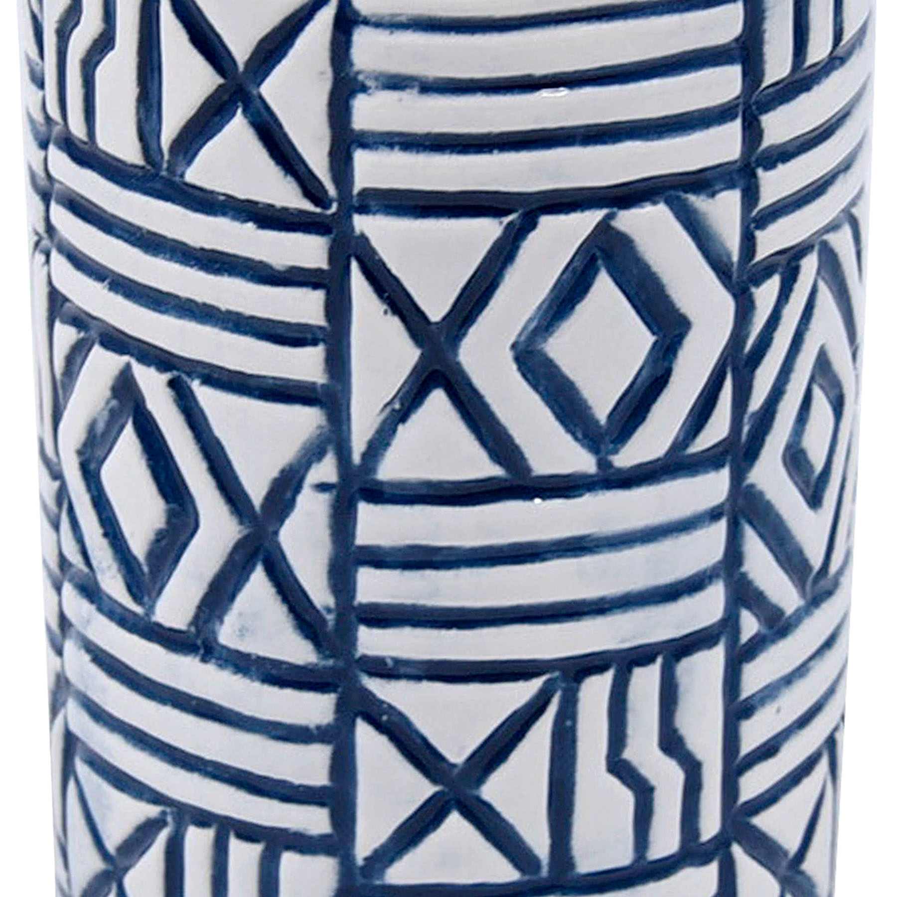 Tracey Boyd Blue Patterned Ceramic Vase, 5"