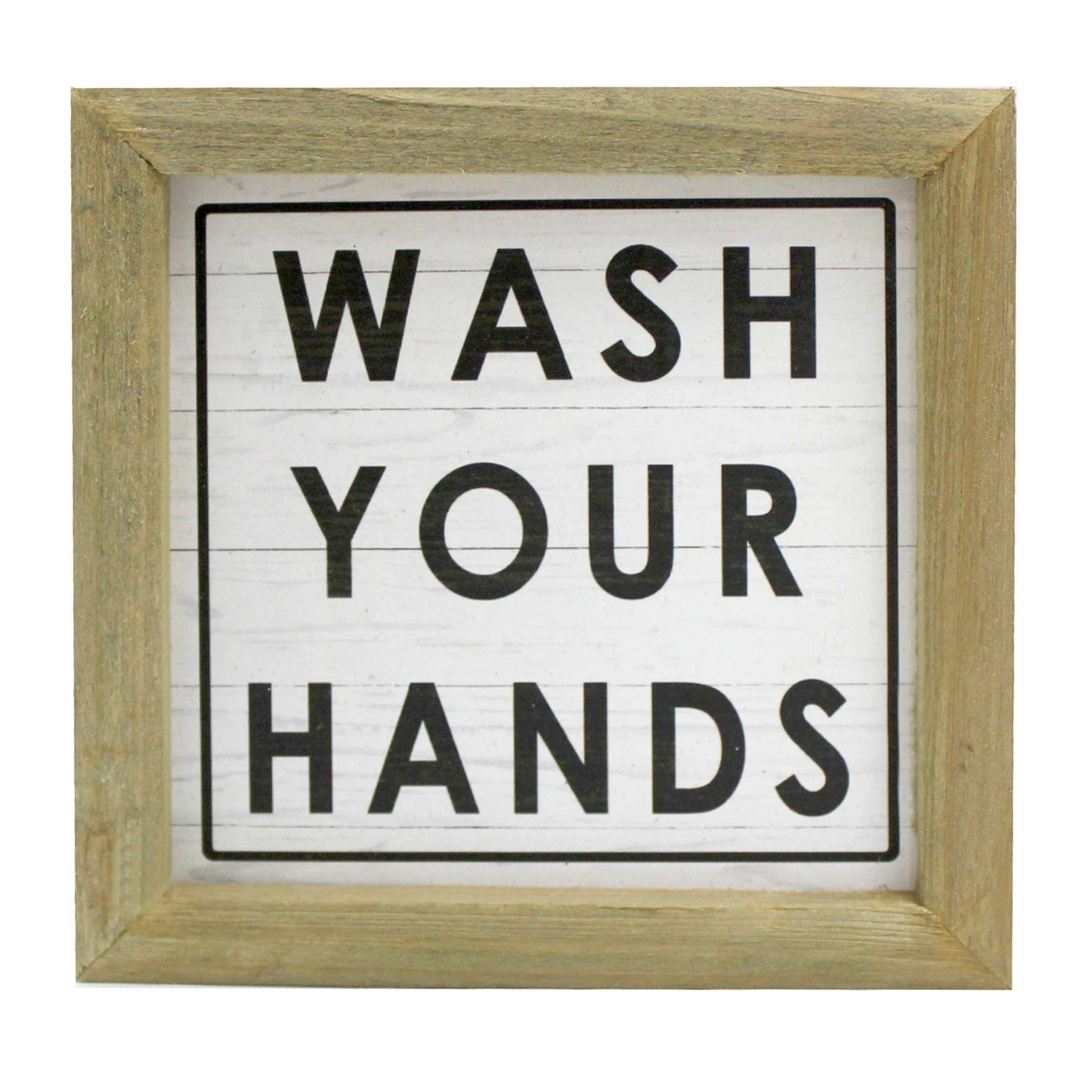 Wash Hands Flush Toilet Sign, 6"
