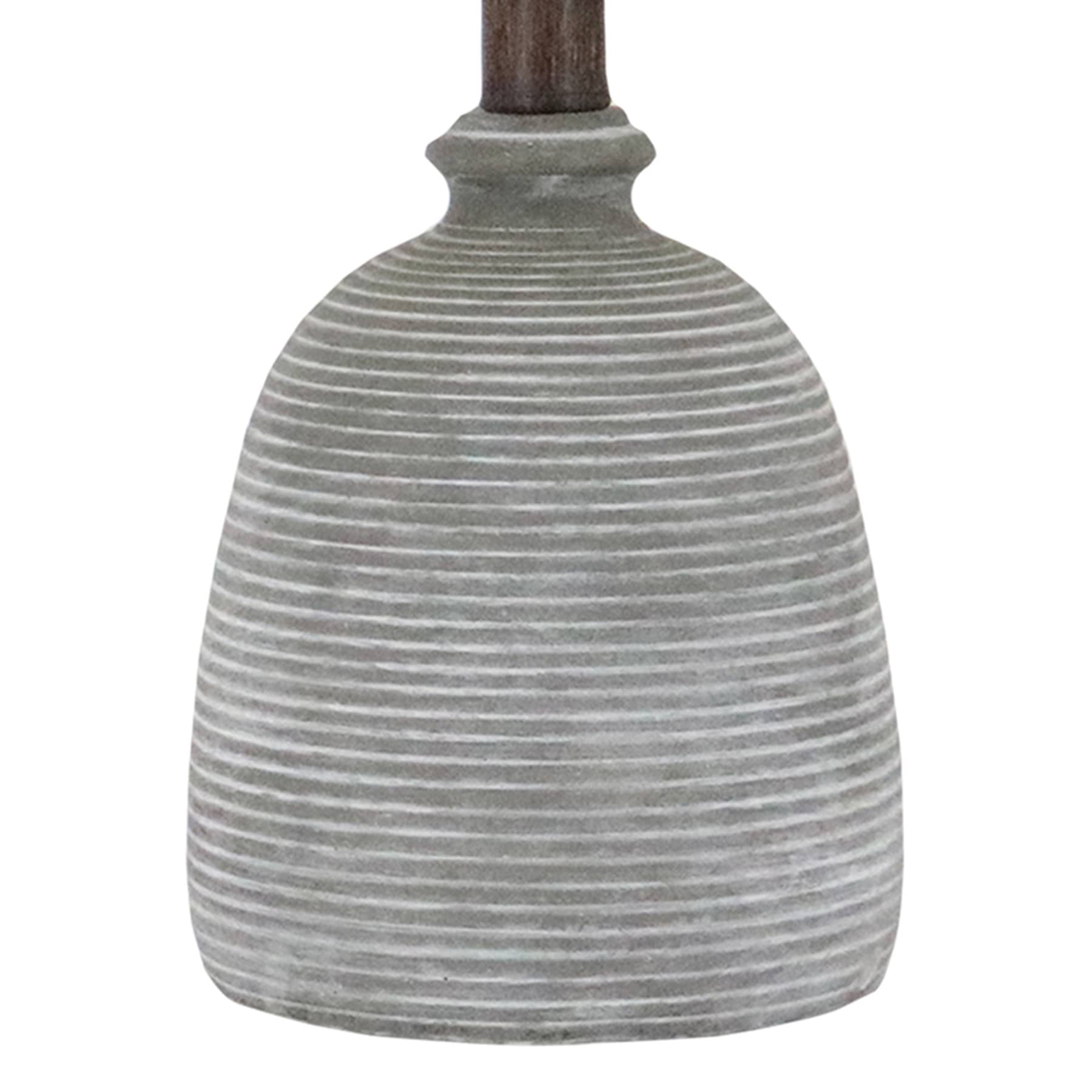 Found & Fable Dark Grey Distressed Small Table Lamp with Shade, 16"
