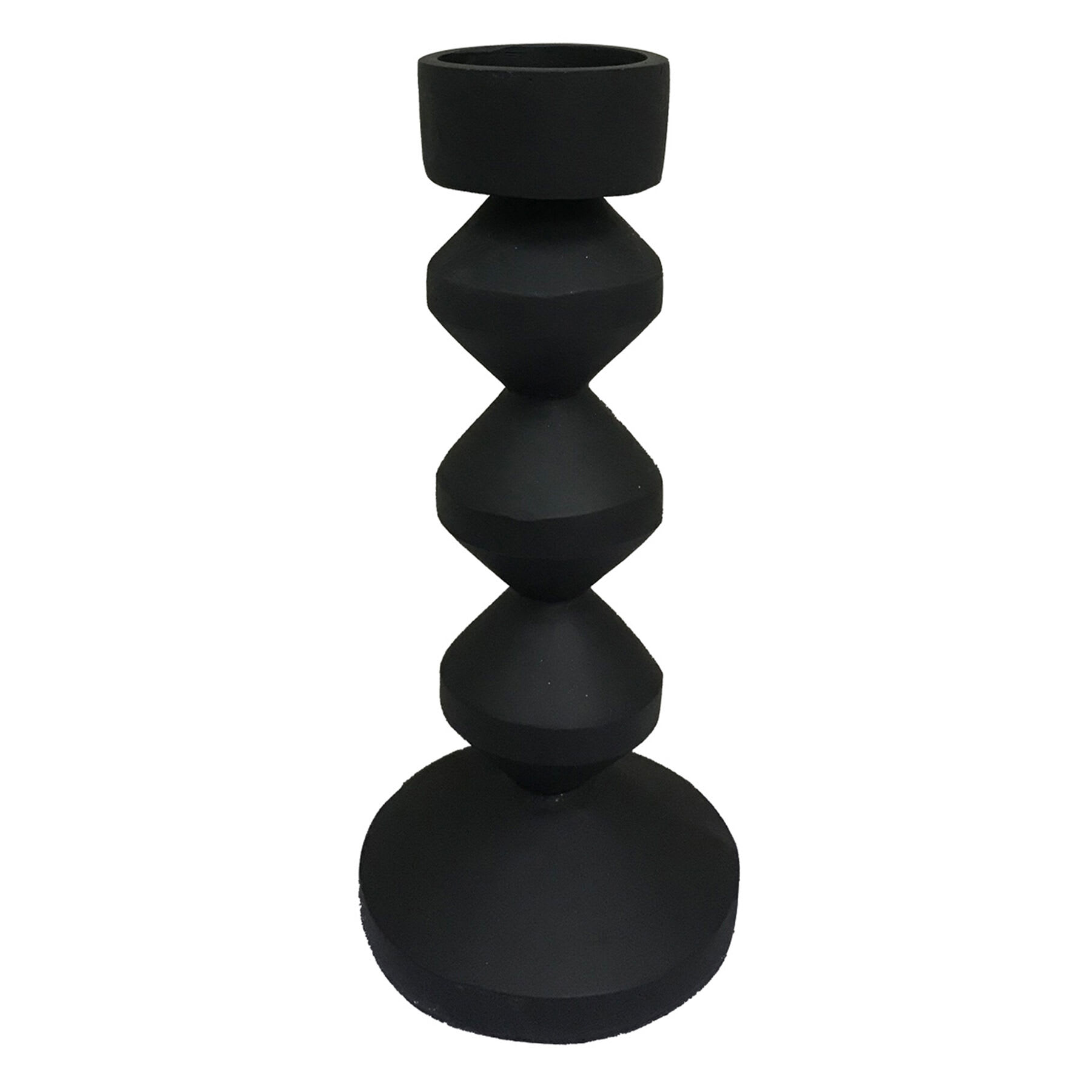 Crosby St. Matte Black Taper Candle Holder, 8"