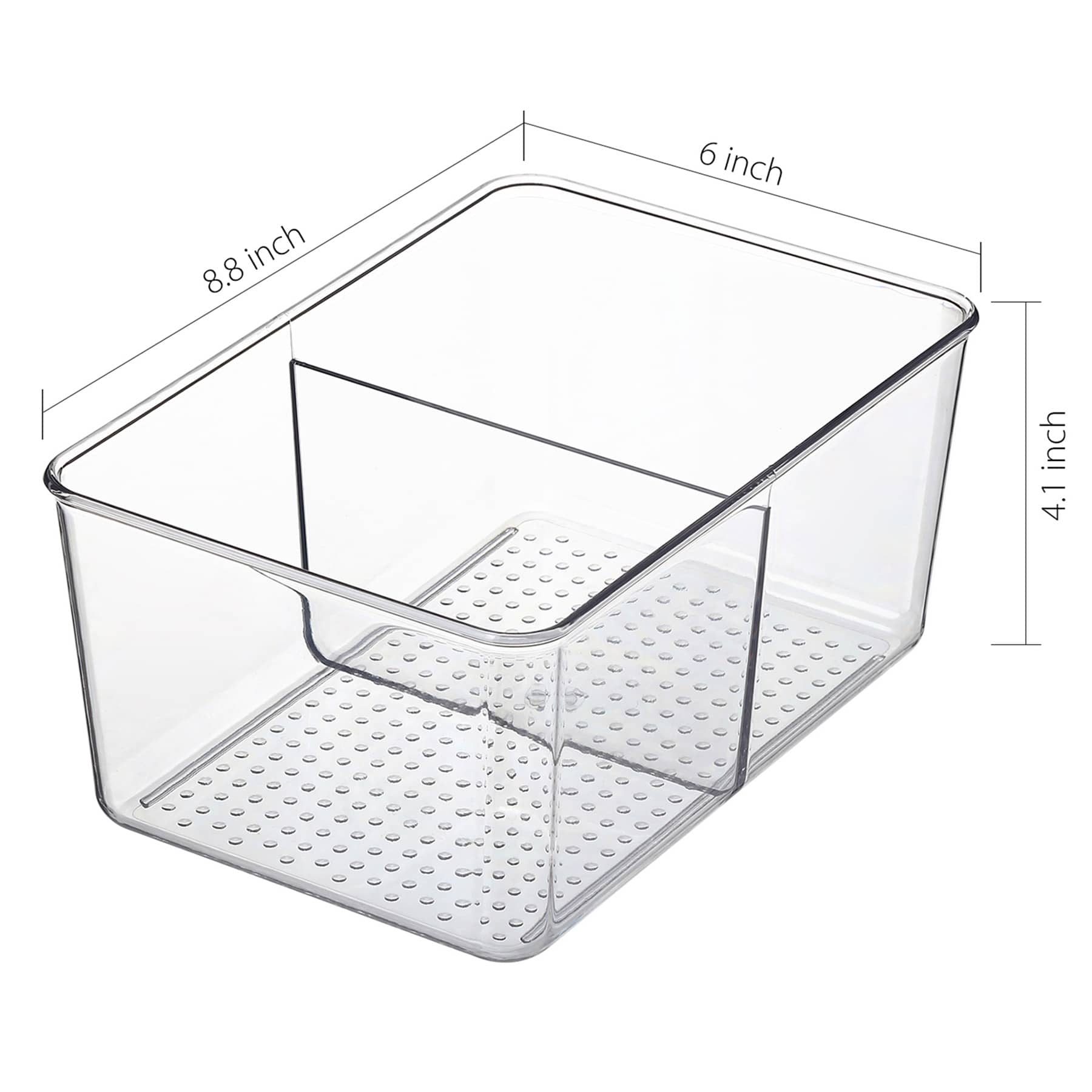 2-Section Clear Tall Storage Bin