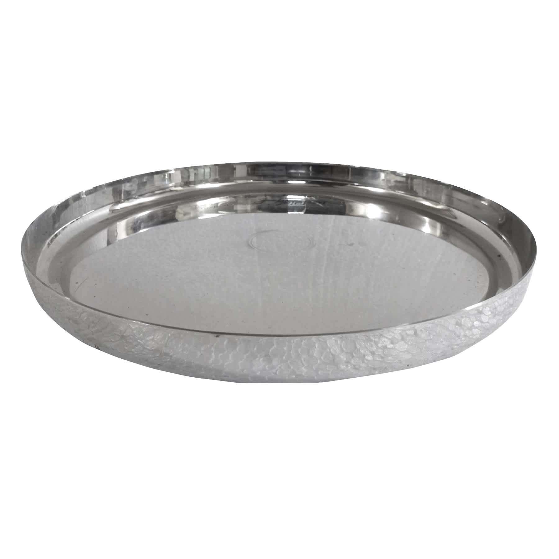 Silver Round Serving Tray, 14"