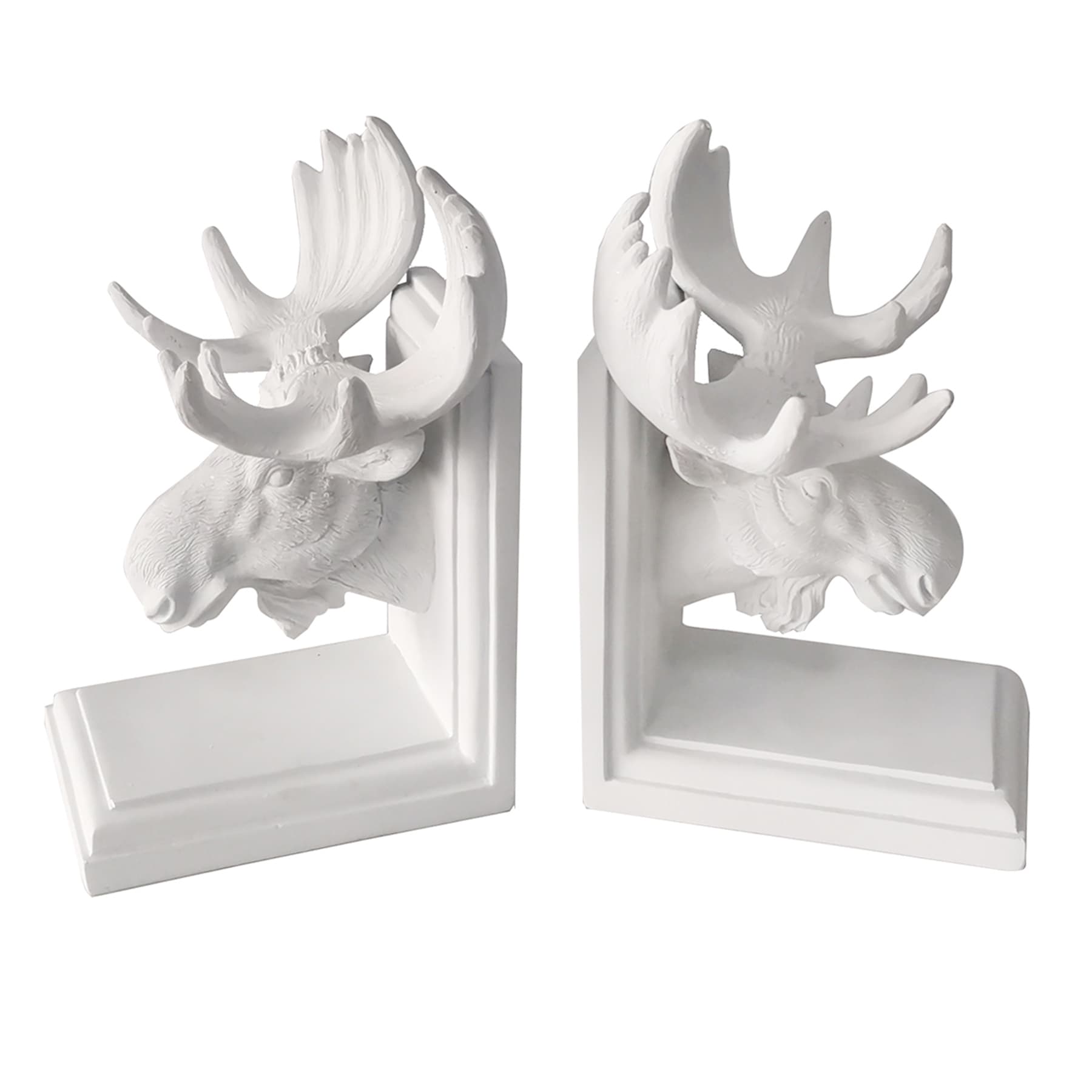Ty Pennington 1-Piece White Moose Bookend, 7"