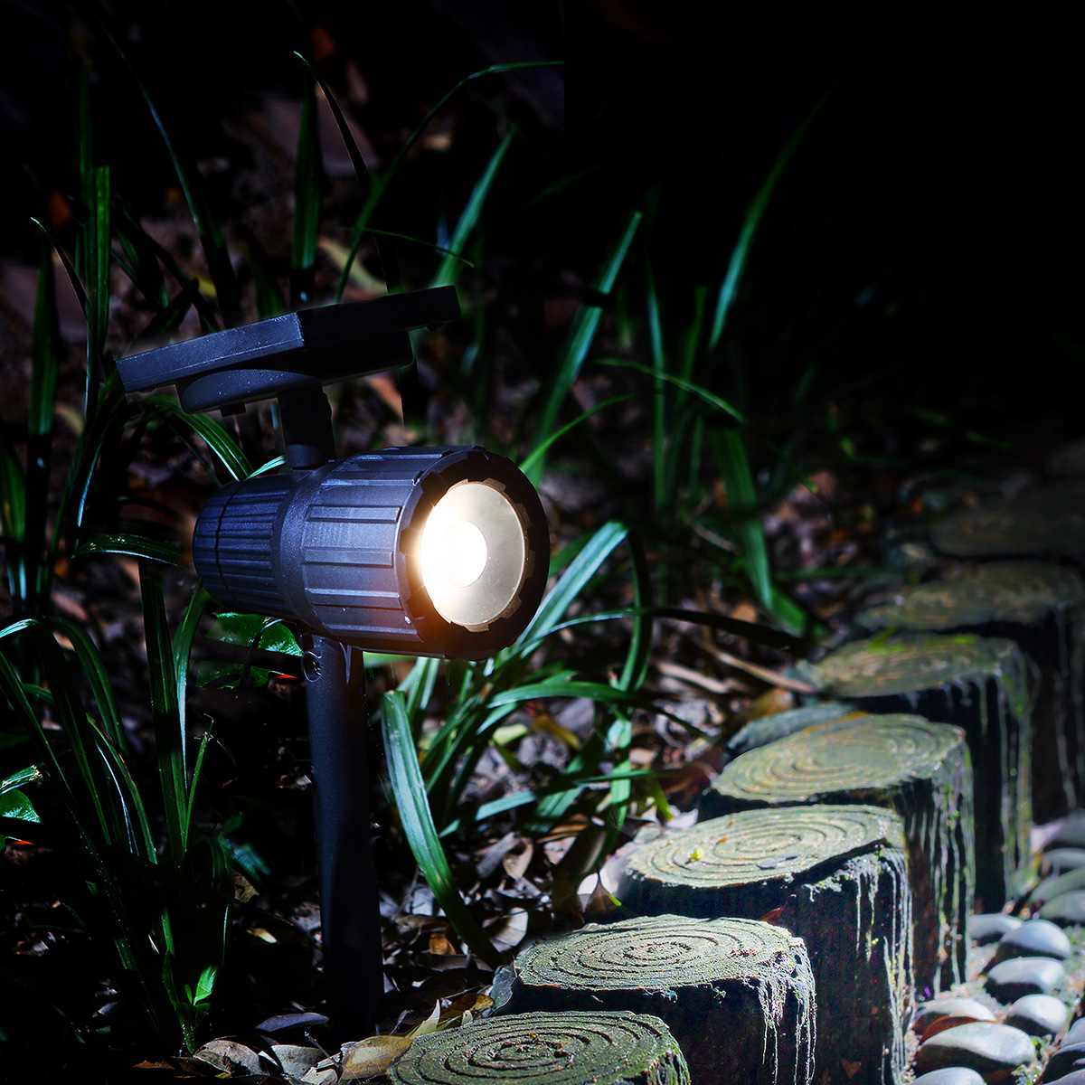 20-Lumen Solar Black Spotlight