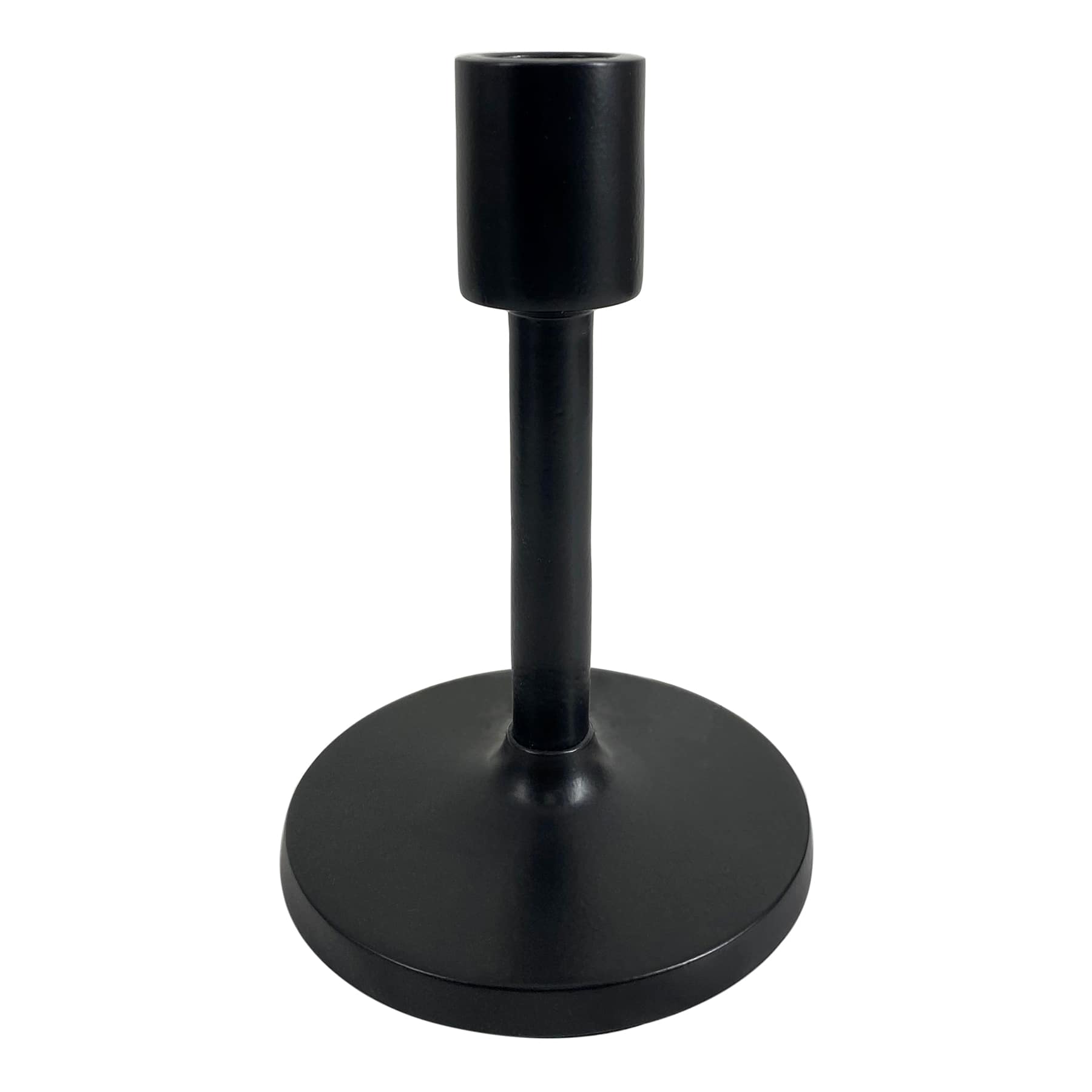 Found & Fable Black Metal Taper Candle Holder, 6"