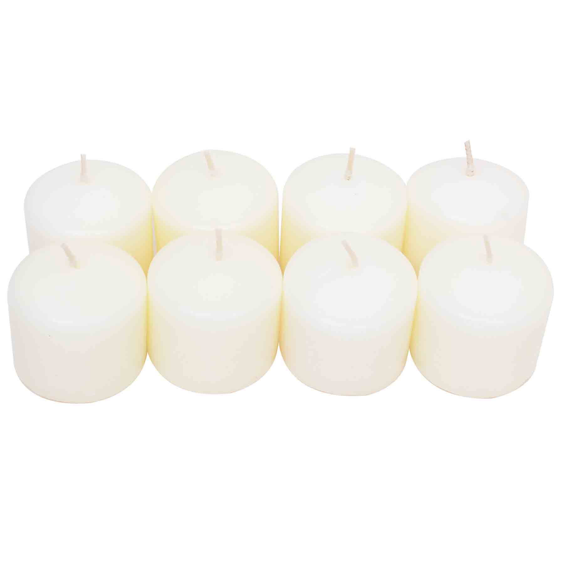 8-Pack Ivory Unscented Overdip Votive Candles