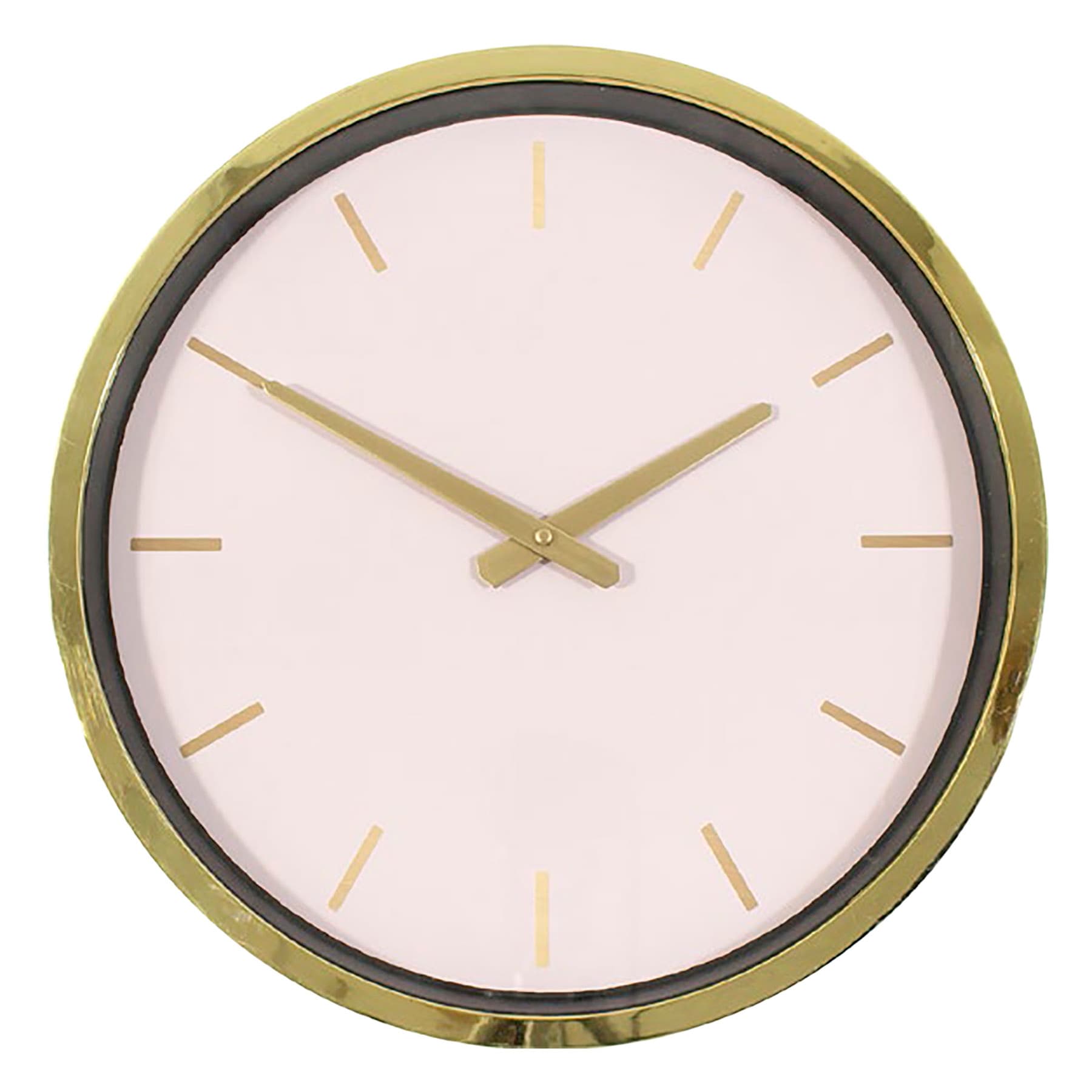 Gold & Blush Pink Modern Round Wall Clock, 12'