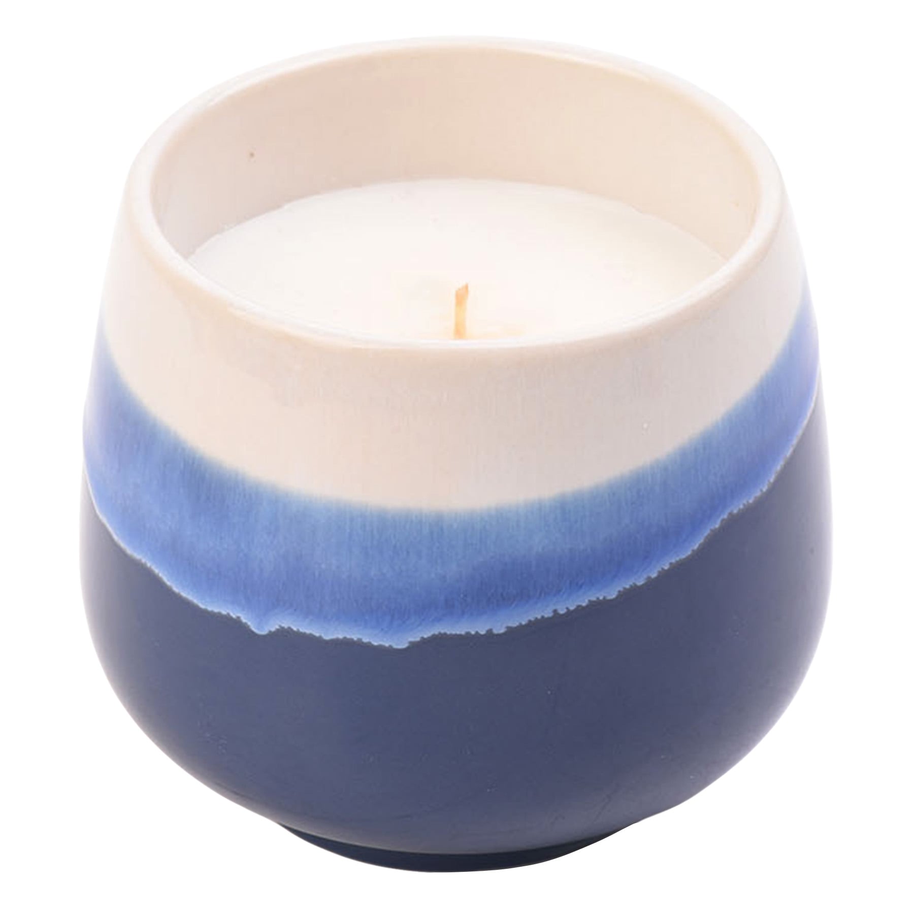 Blue Reactive Glaze Ceramic Citronella Candle, 13oz