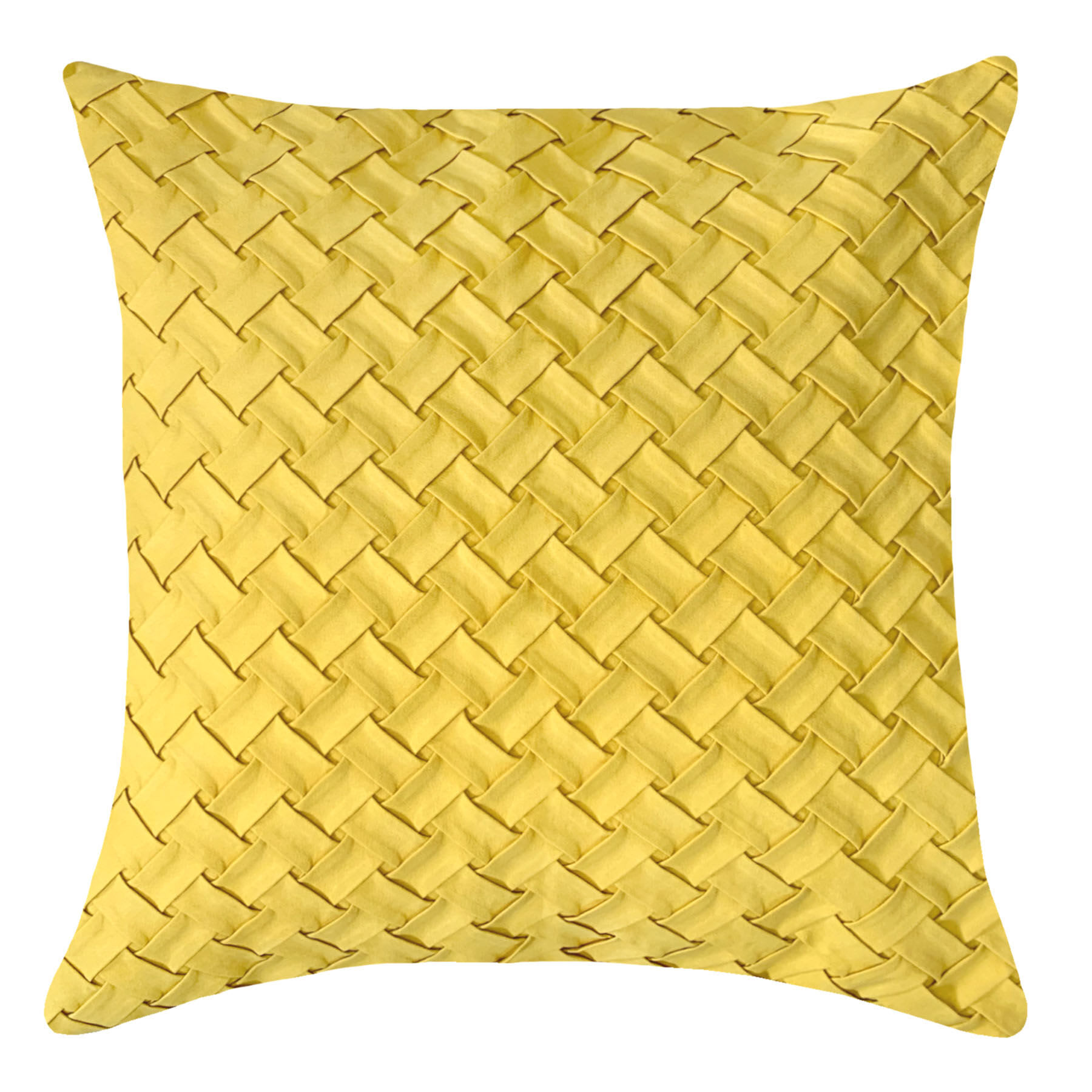 Providence Yellow Basketweave Throw Pillow, 18"