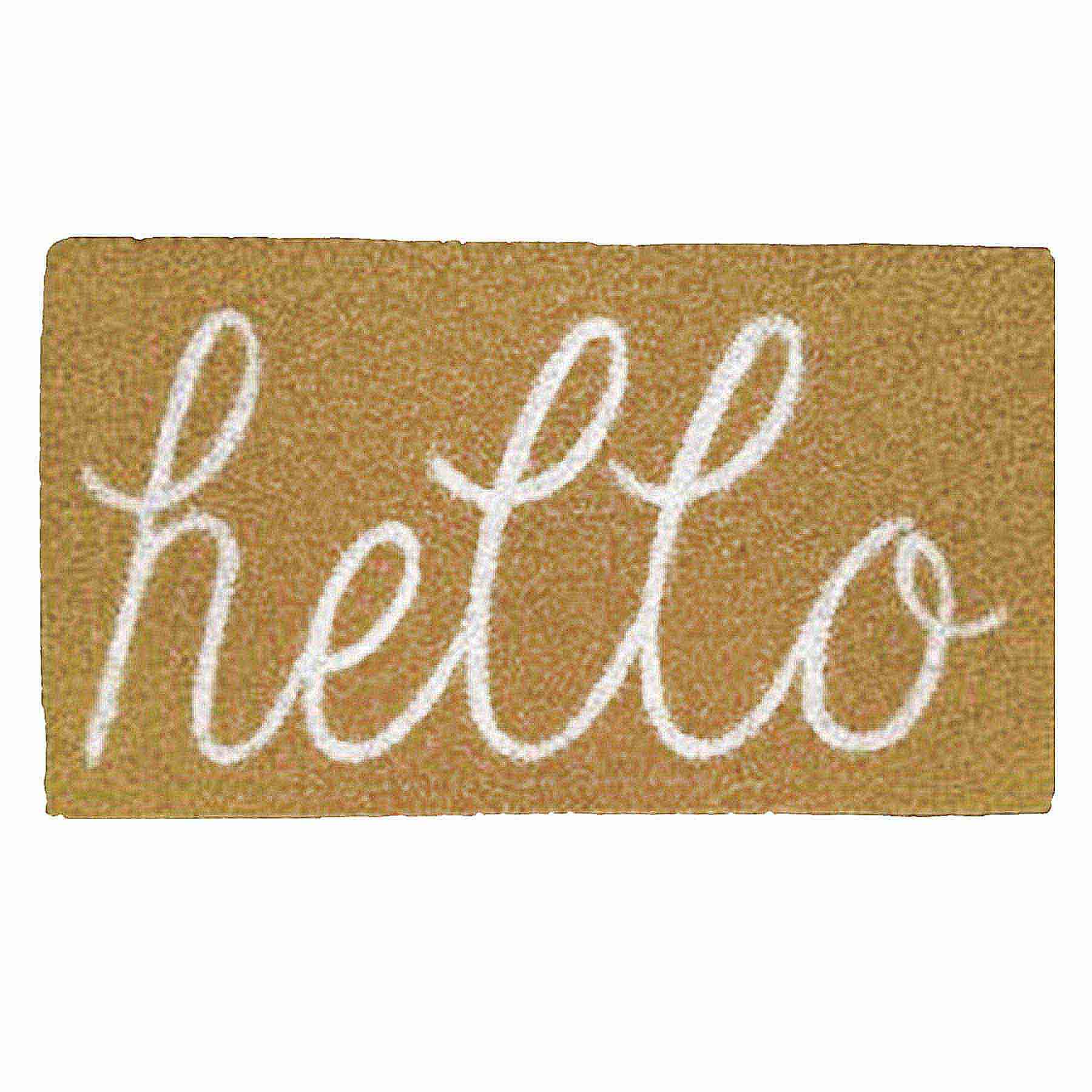 Honeybloom Hello Yellow Coir Mat, 18x30