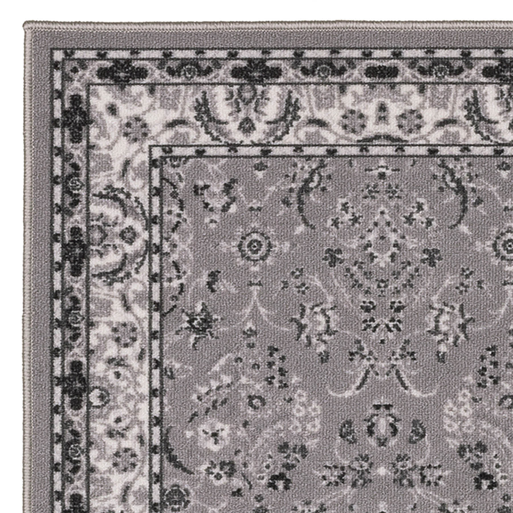 (D625) Barnes Grey Traditional Accent Rug, 3x4