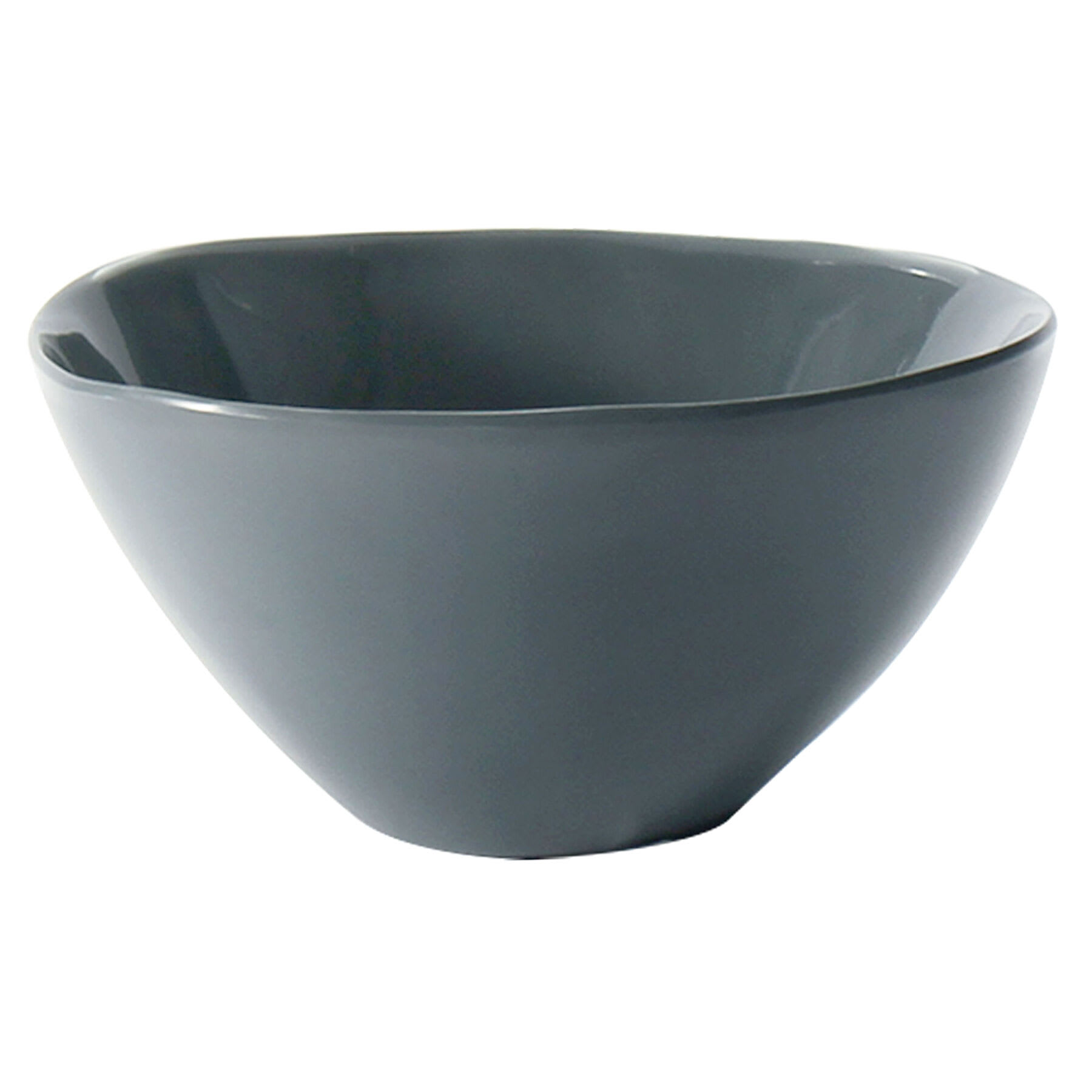 Grey Asymmetrical Cereal Bowl, 6"