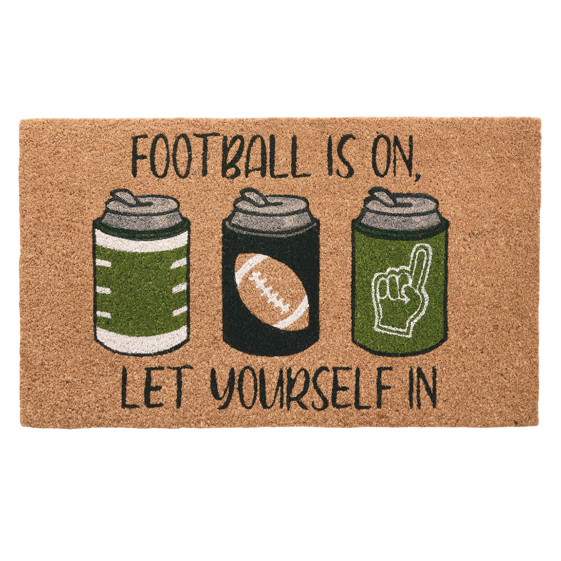 Homespun Harvest Football Is On Coir Mat, 18x30