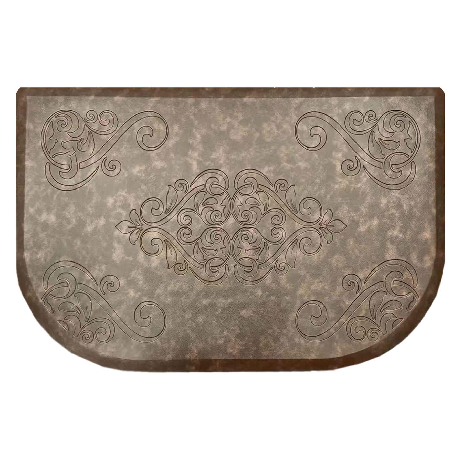 Brown Embossed Gentle Step Slice Kitchen Mat, 36x24