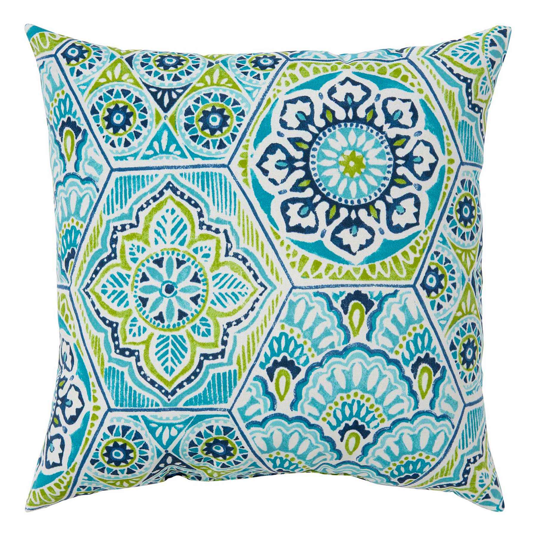 Calista Teal Oversized Square Outdoor Throw Pillow, 20"
