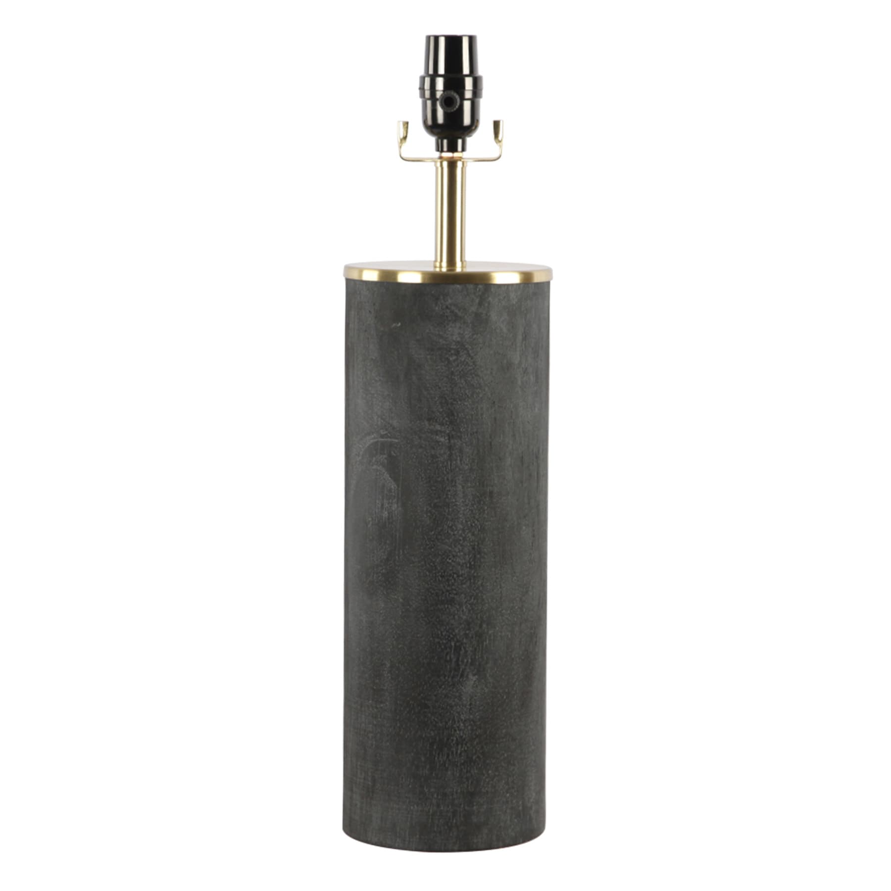 Crosby St. Black Wood Column Medium Table Lamp Base, 19"