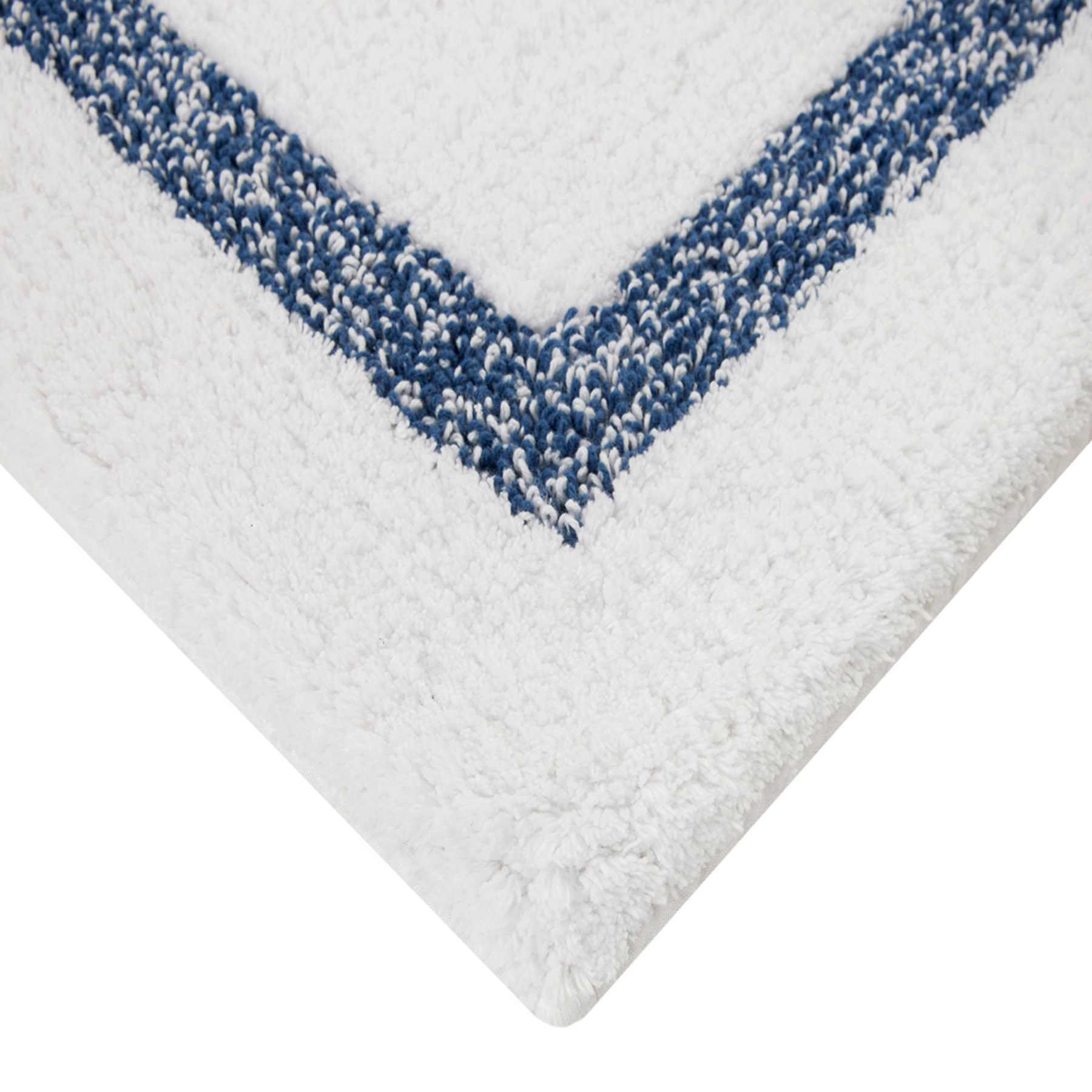 Providence Navy Blue Racetrack Design Bath Rug, 20x30