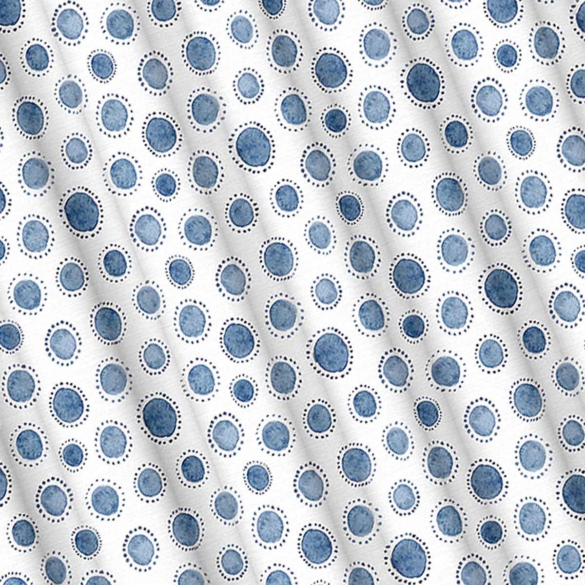 13-piece Blue Orbiting Dots Shower Curtain Set, 70x72