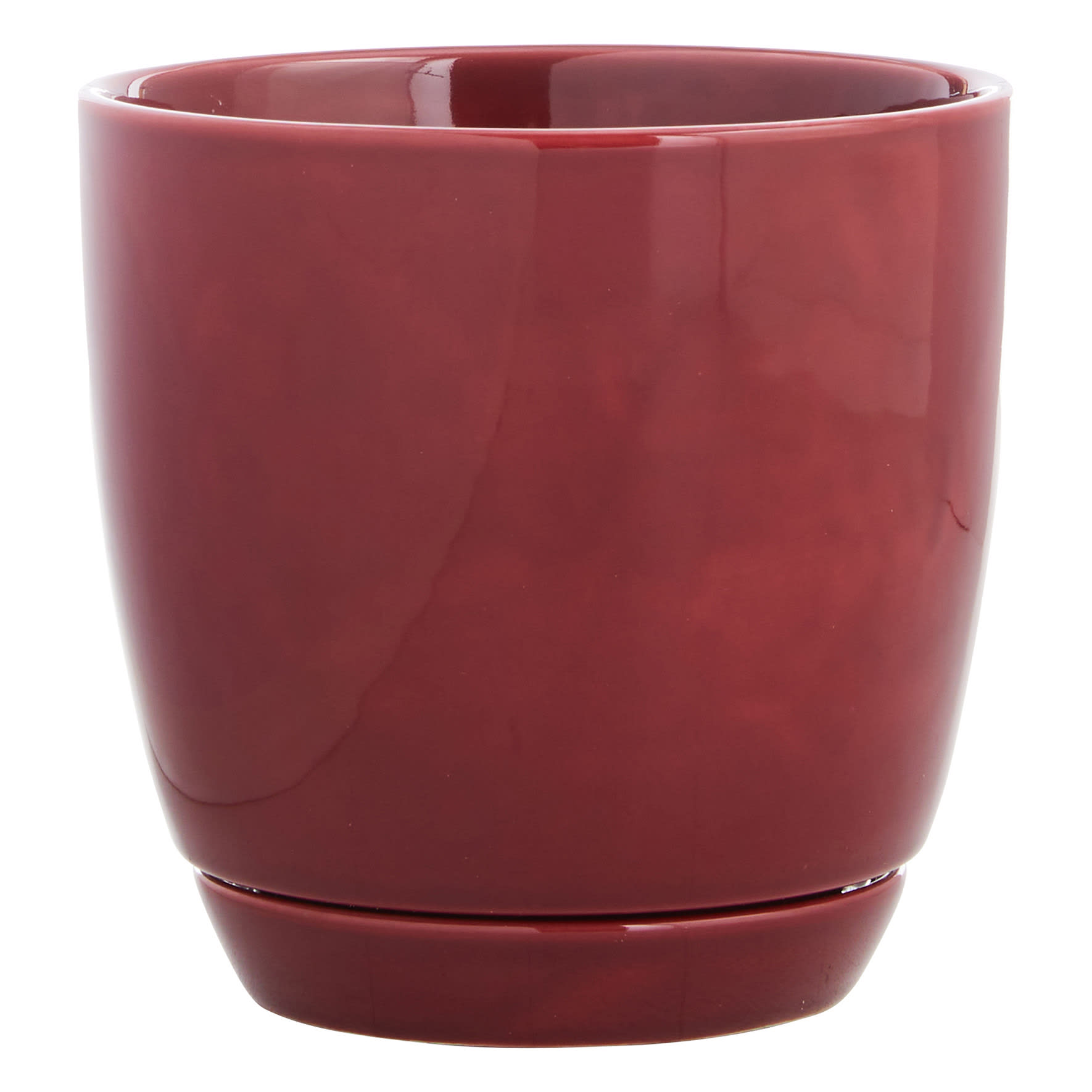 Indoor Elsie Red Stoneware Ceramic Pot, Medium
