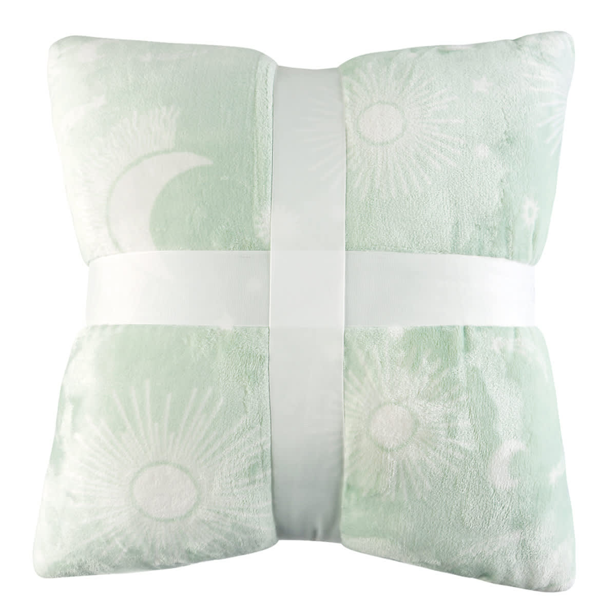 2-Pack Moon Stars Sun Sage Poly Filled Throw Pillows, 18"