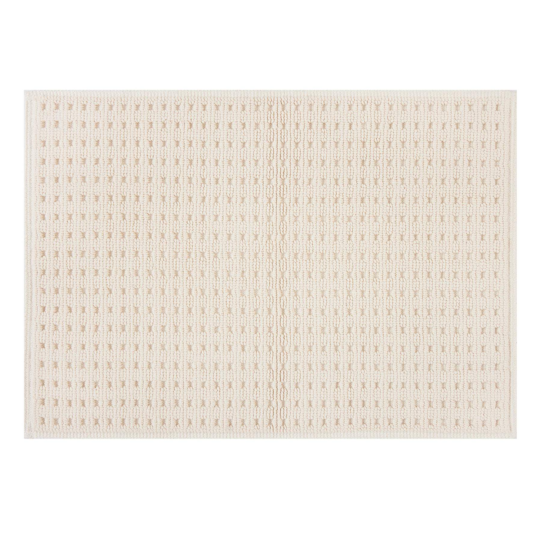 Crosby St. Ivory Waffle Cotton Antimicrobial Bath Rug, 17x24